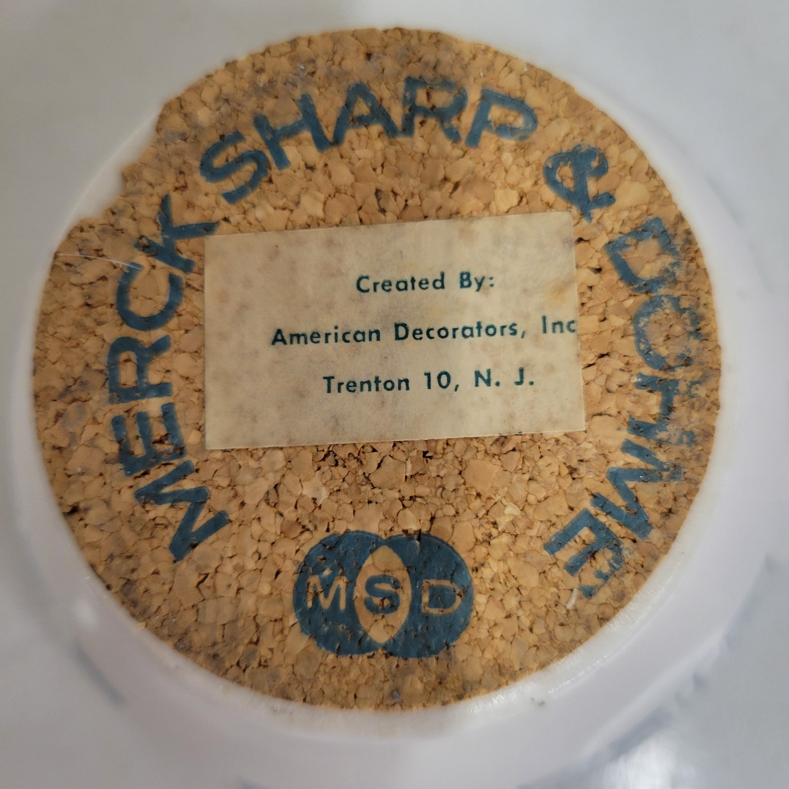 VTG Merck Sharp & Dohme Porcelain Pharmacy Mortar & Pestle Ashtray MSD C. Lamb