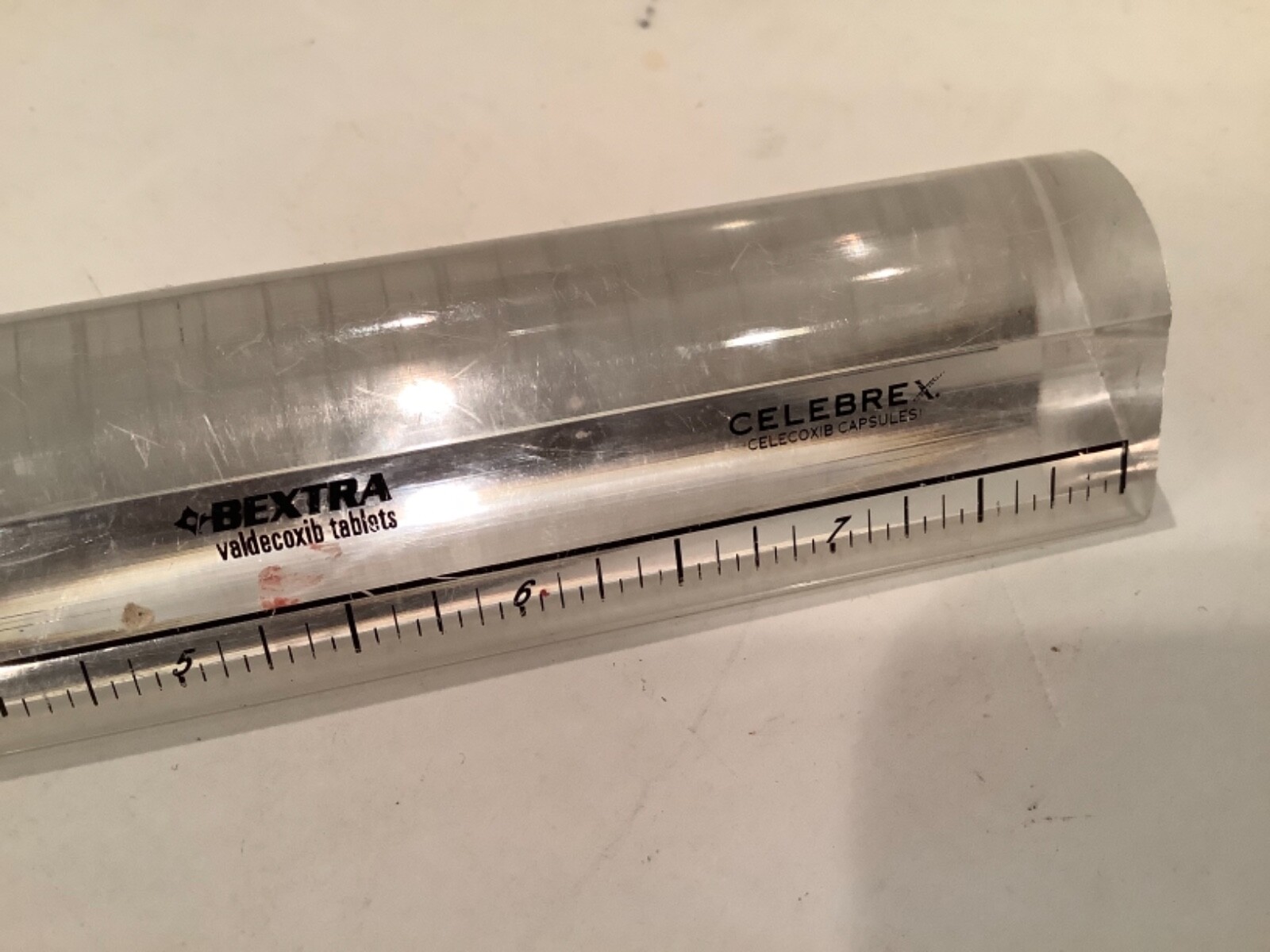 RARE BEXTRA DISCONTINUED DRUG REP PROMO CLEAR PLASTIC RULER