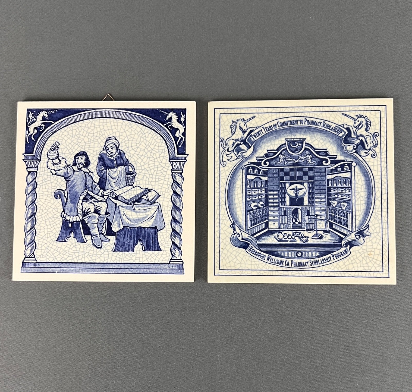 Burroughs Wellcome Pharmacy Education Program Holland Delft Pill Tiles 1987 1993