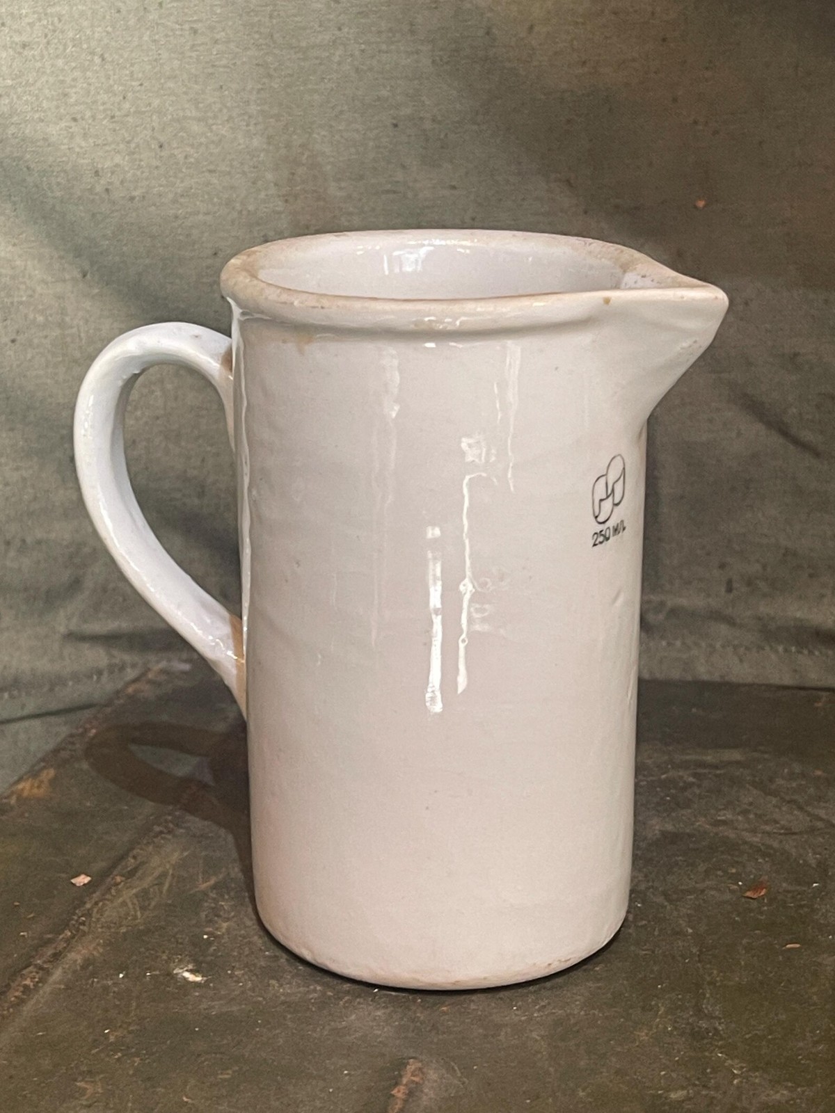 Vintage Soviet Porcelain Measuring Jug, Apothecary Laboratory Vessel, Lab Measur
