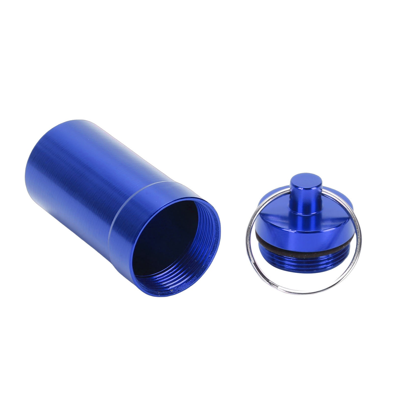 1-5pcs Mini Keychain Tablets Case Water Proof Outdoor Tablets Container Blue