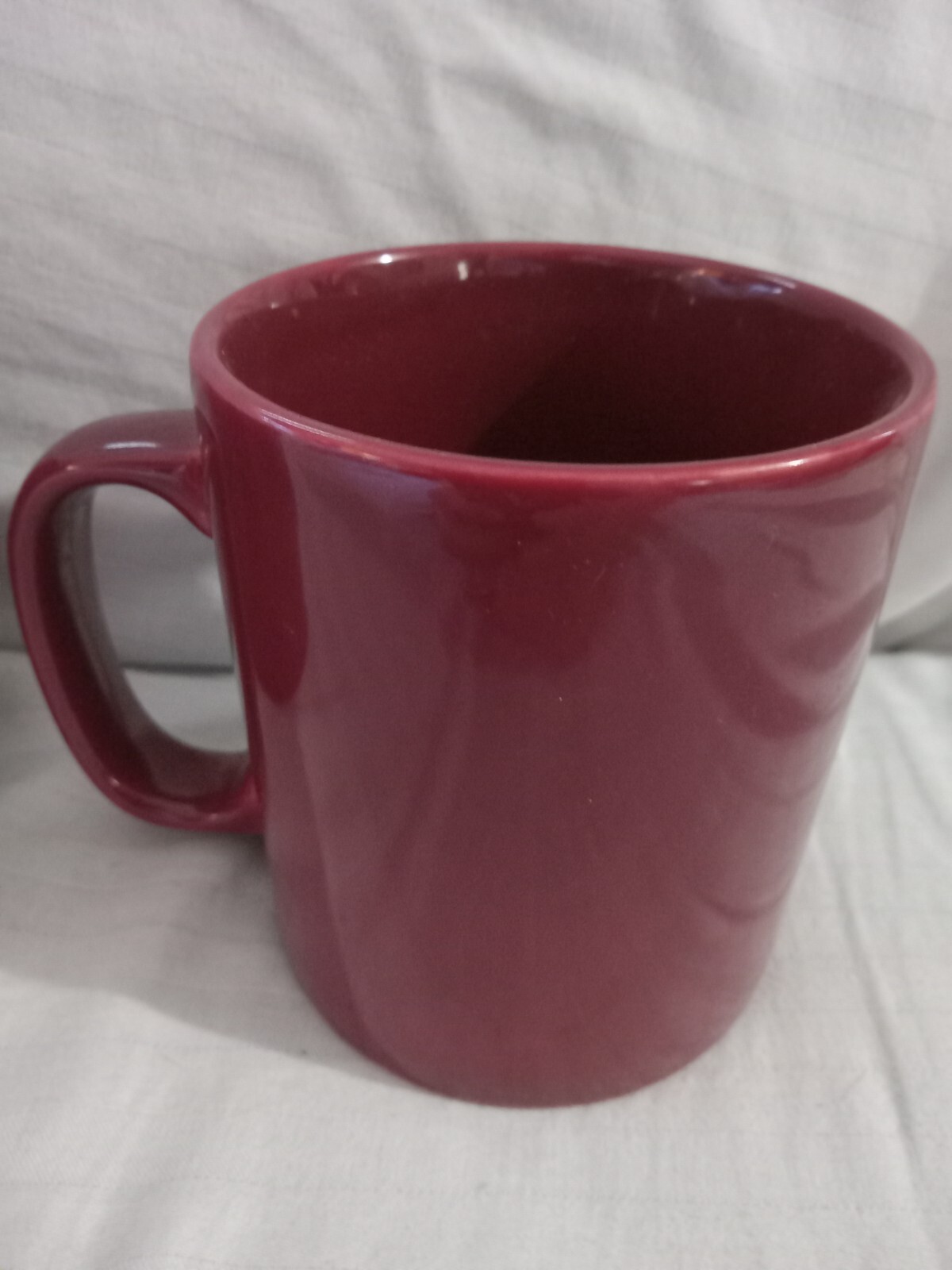 Rare pharmacy Kiln Craft Staffordshire England Maroon Red Mugs Set 2 12.Oz Mug