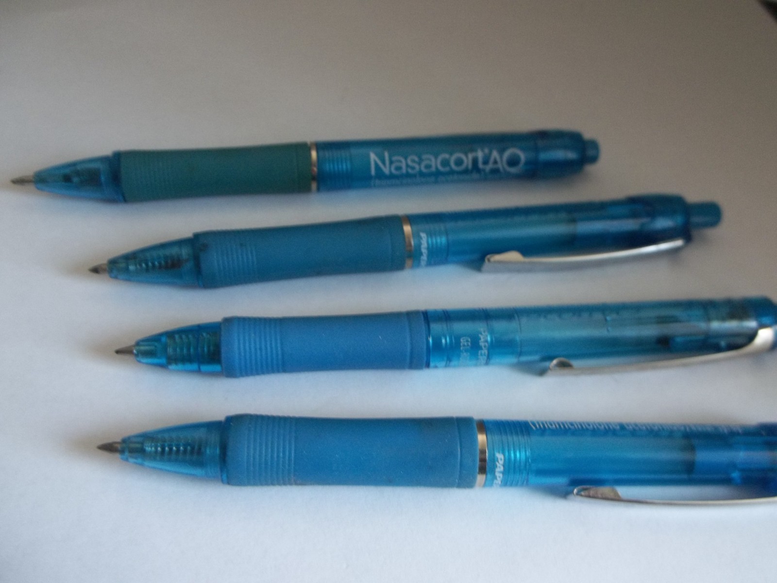 Nasacort AQ Pharmaceutical Promo Pens–Medium Wt Plastic/Rubberized Grip–Lot of 4
