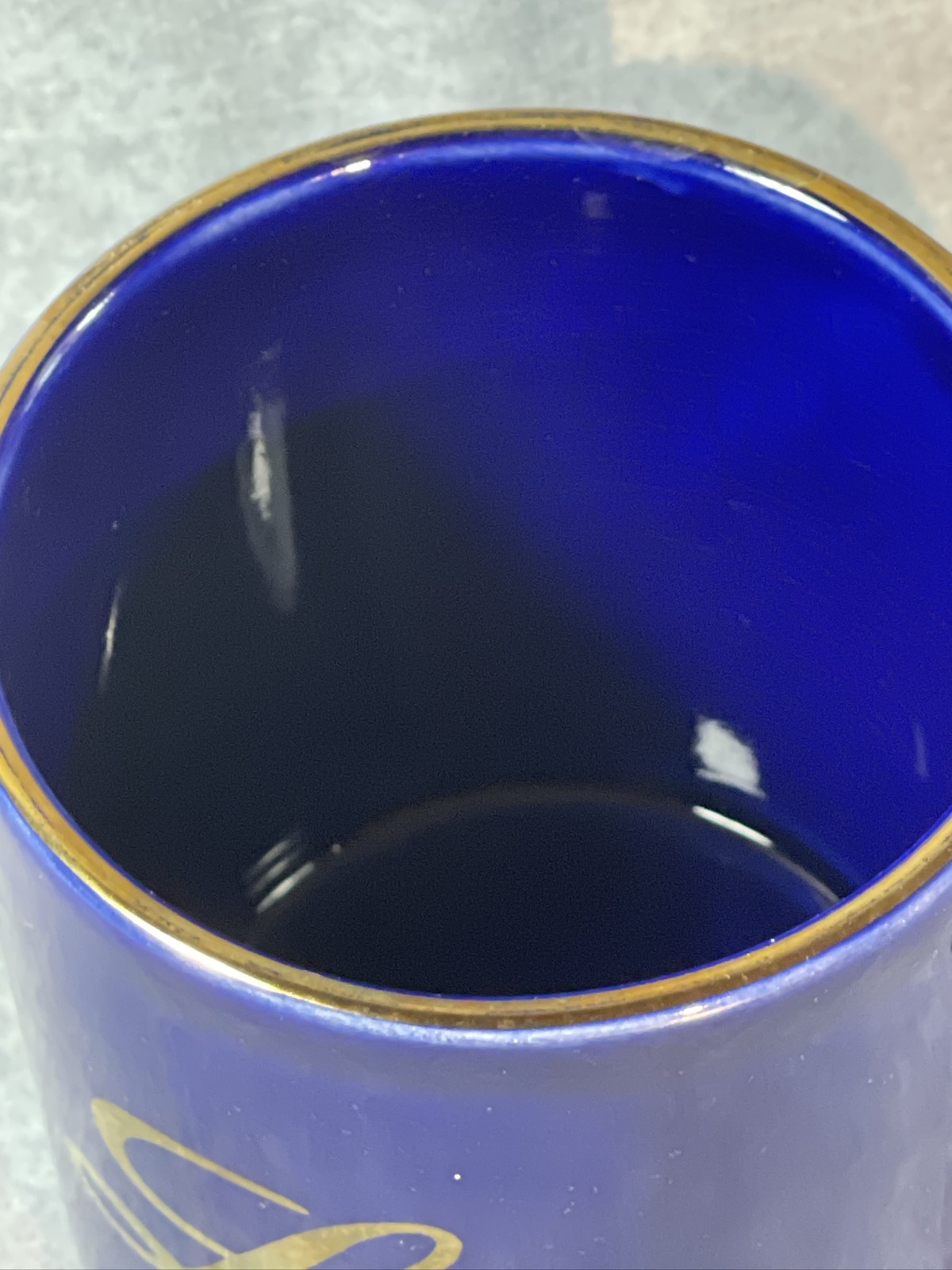 Eli Lilly Pharmaceutical Cobalt Blue Gold Coffee Mug Cup USA