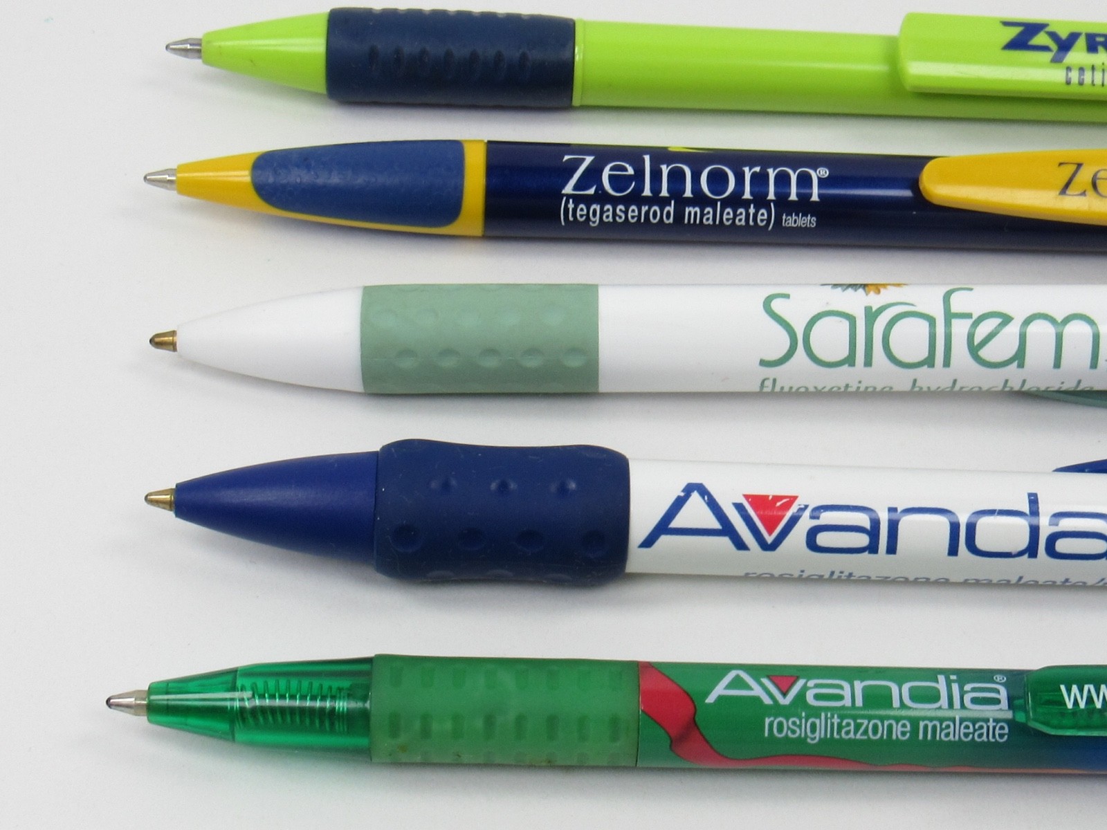 Lot 5 PENS Drug Rep Pharmaceutical Promo Advertising Avandia Sarafem Zelnorm +