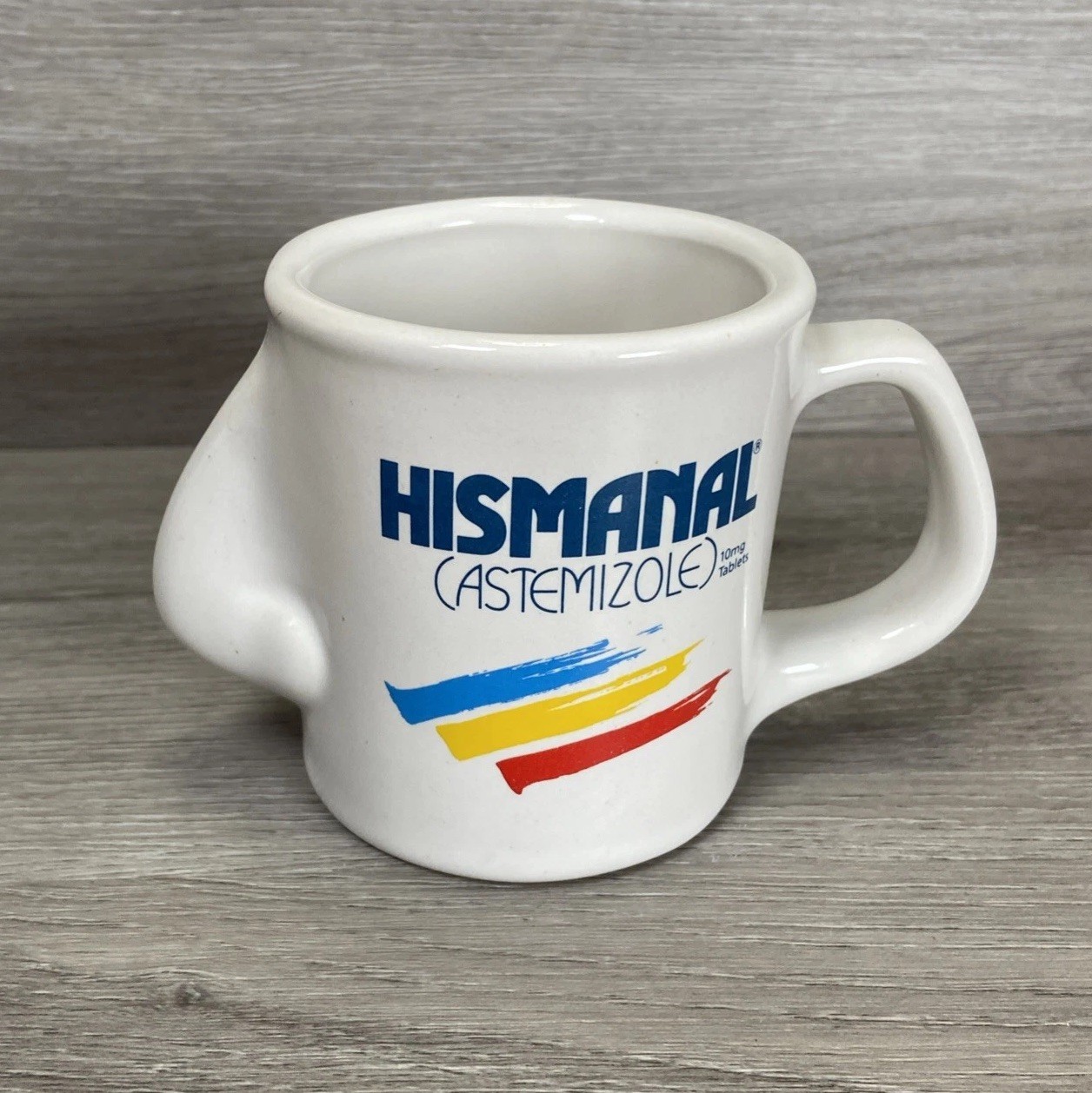 Hismanal Nose Coffee Mug Pharma Rep Vintage White Tea Cup Drug Advertisement