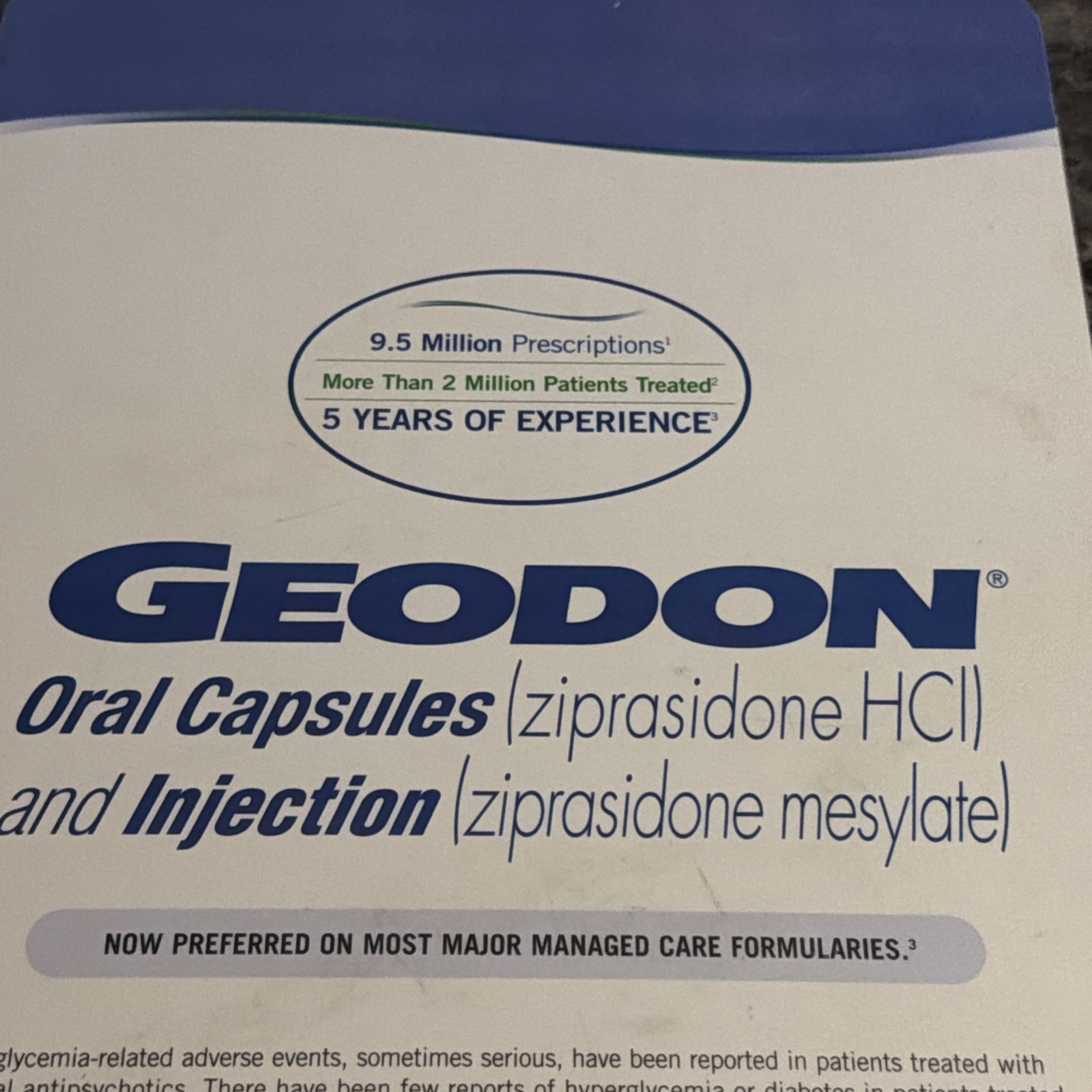 Geodon Clipboard Drug Rep Promo 2000s