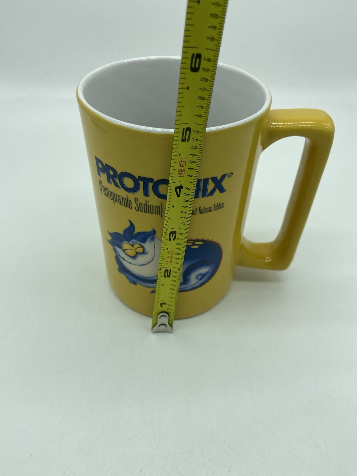 Protonix Pharmaceutical Promotional IV Medication Ceramic Yellow Coffee Mug
