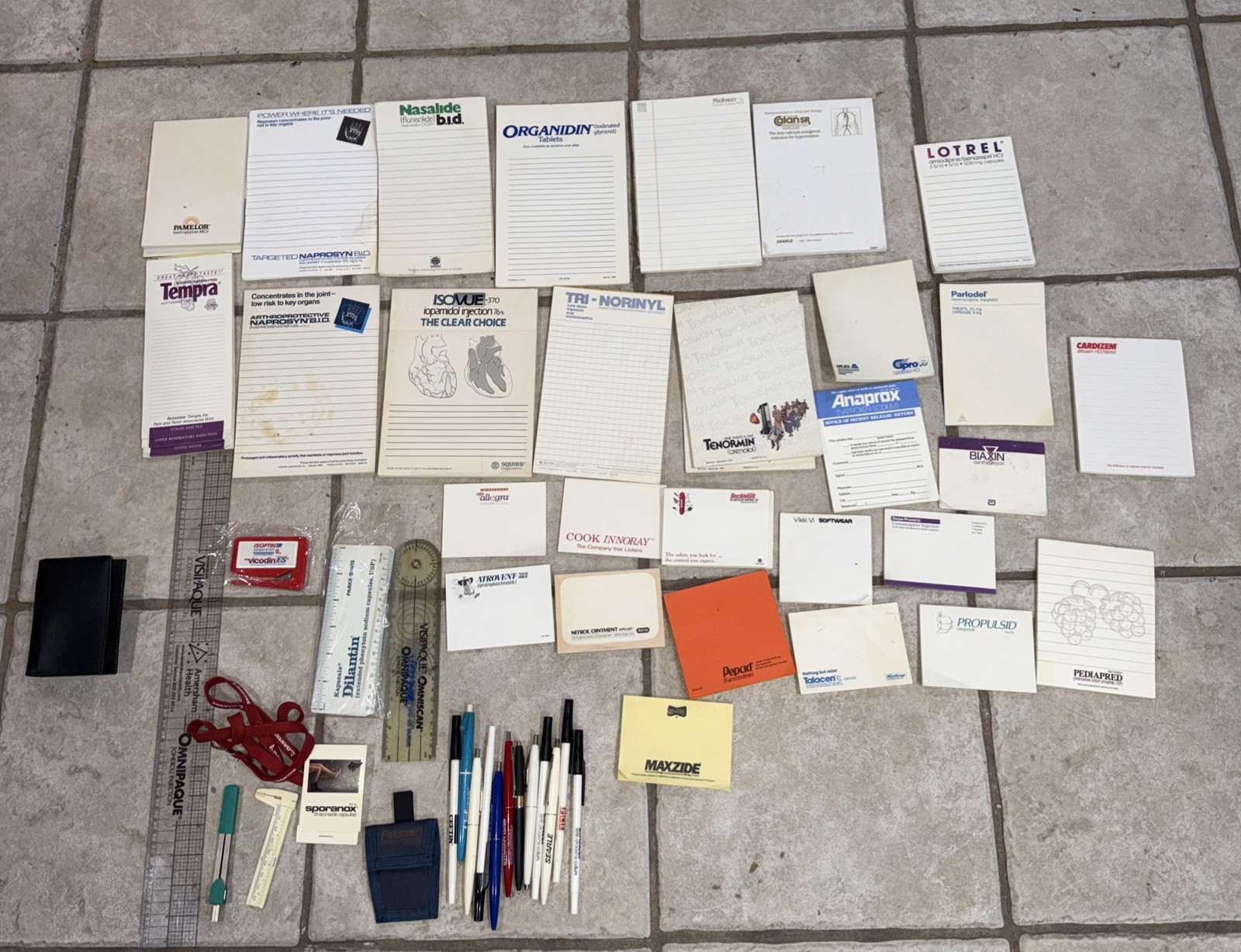 Huge Lot Pharmaceutical Promotional Notepads Pens Ect 1980-1990’s