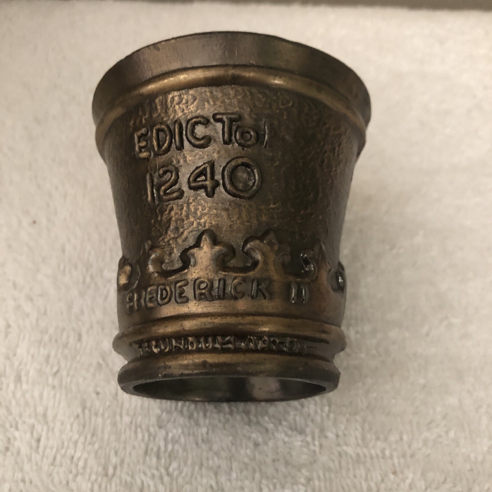 Rx Apothecary “Edict Of 1240” Frederick II, Bronze Mortar & Coricidin Pestle