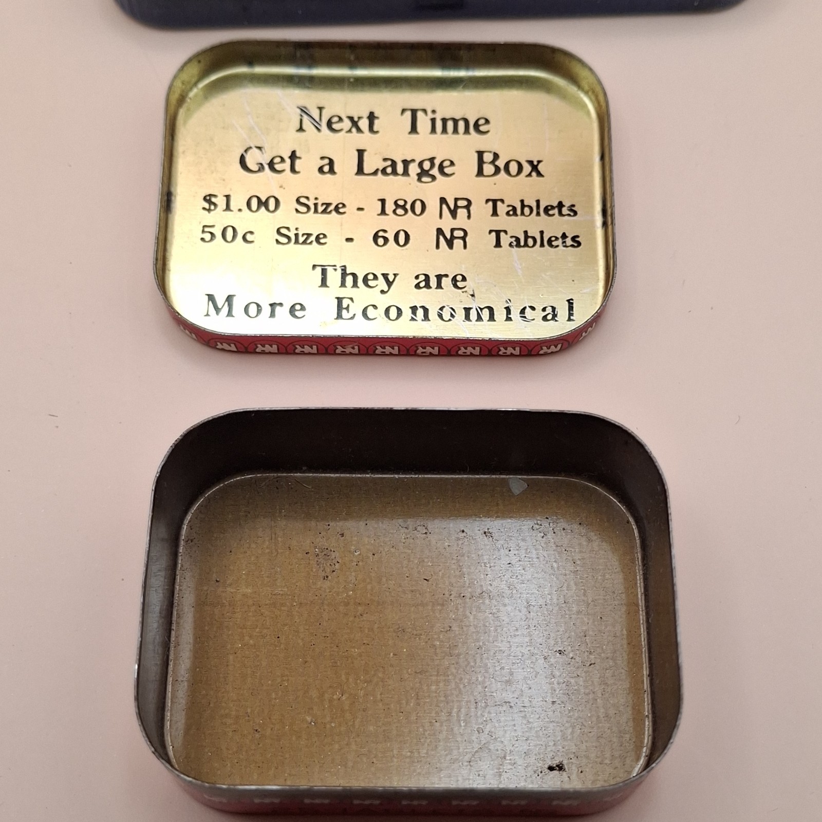 Pill tins lot 4 PHILLIPS Rheumatism gout SYNTROGEL w/pills antique vintage