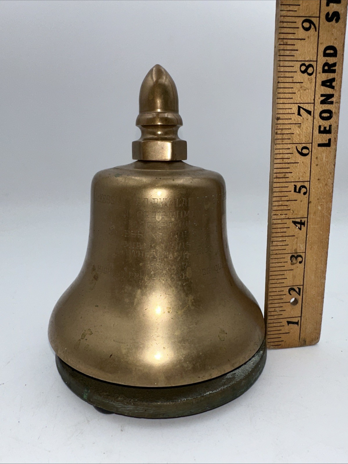 Salesmans Trophy 1954 Prophylactic Sales McKesson Robbins Brass Bell Over Quota