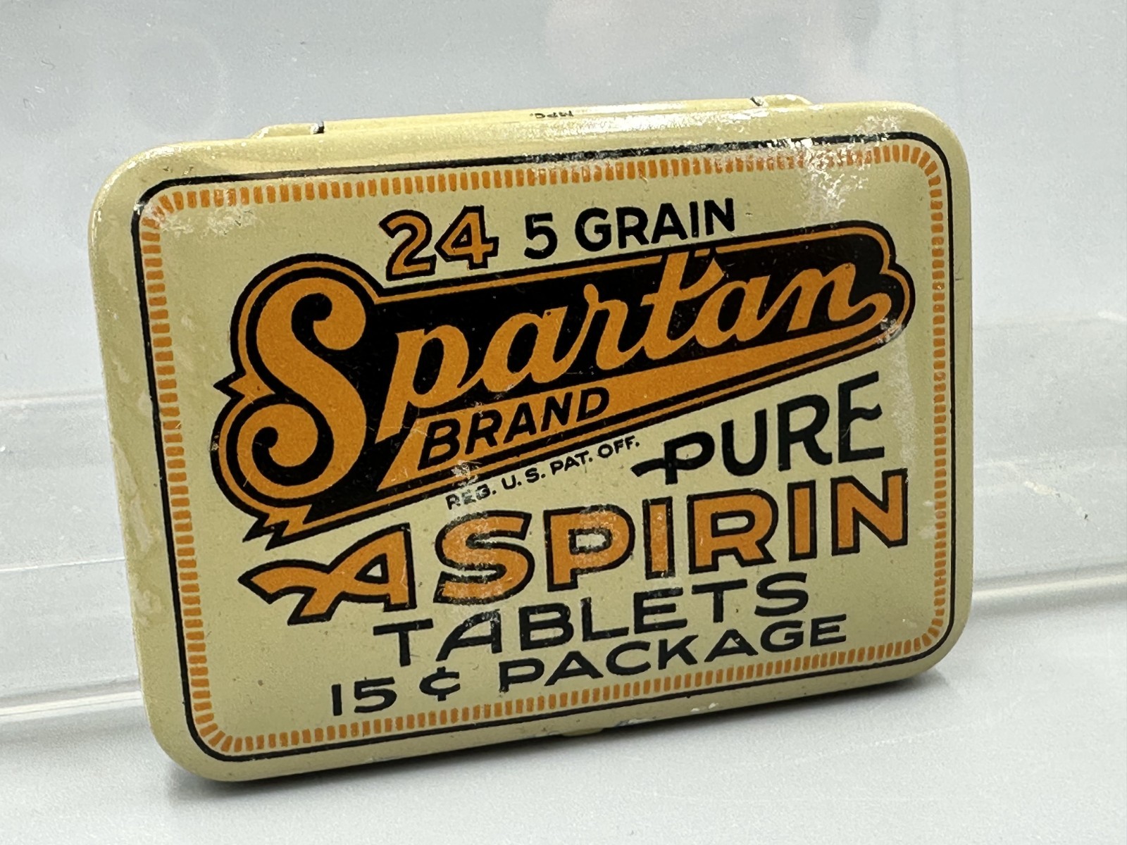 Vintage SPARTAN ASPIRIN Medical Drug TIN Advertising Petersburg VA