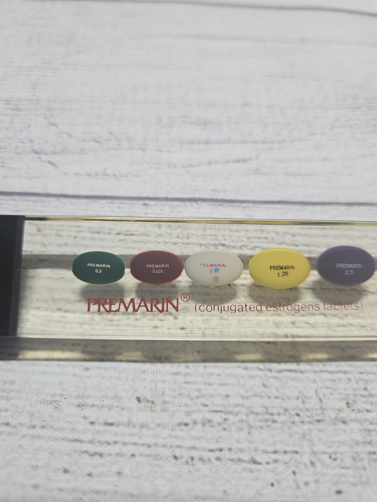 Vintage PREMARIN Drug Advertising Promo Letter Opener 9.5″ – Acrylic/Metal