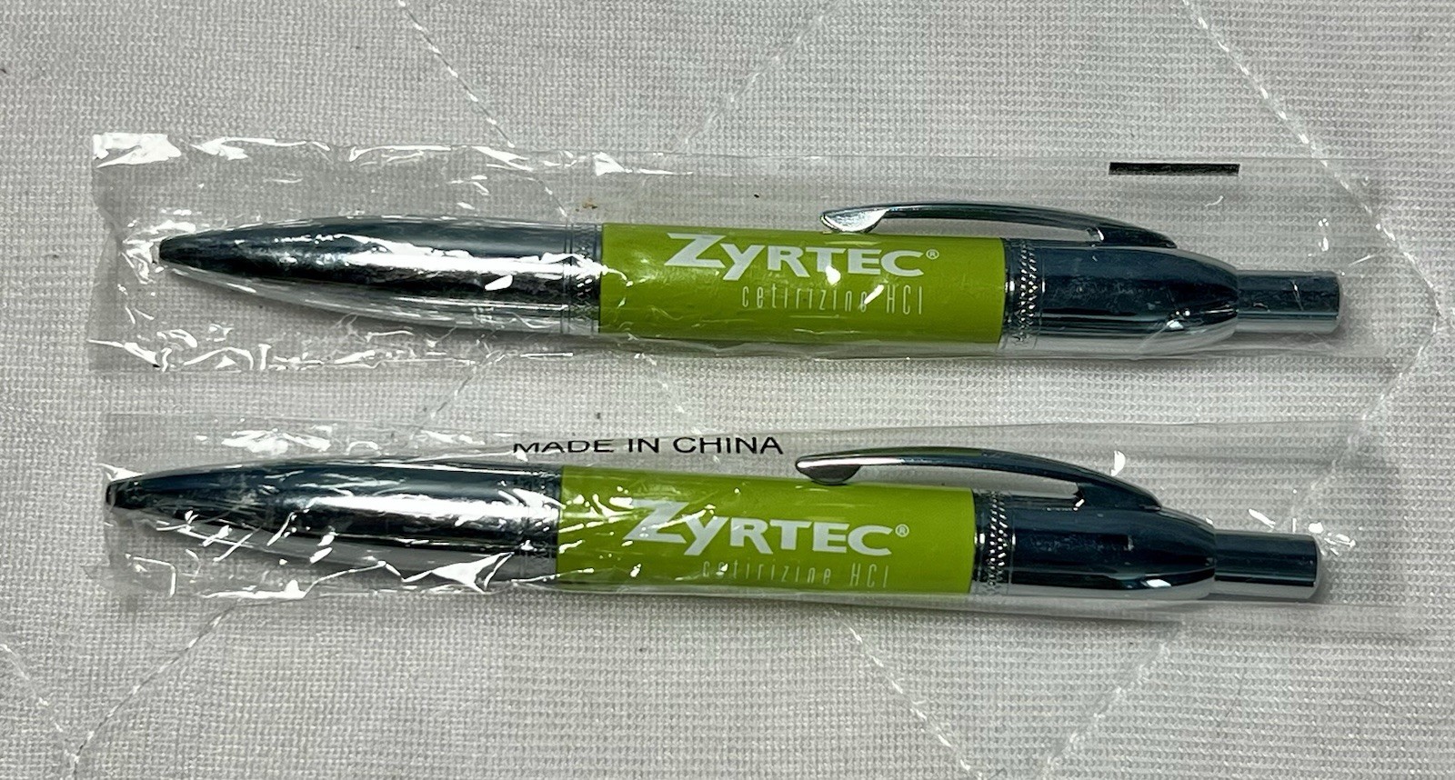 Zyrtec Metal Pens Pharmaceutical Heavy Ball Point Click NEW Tested Works RARE