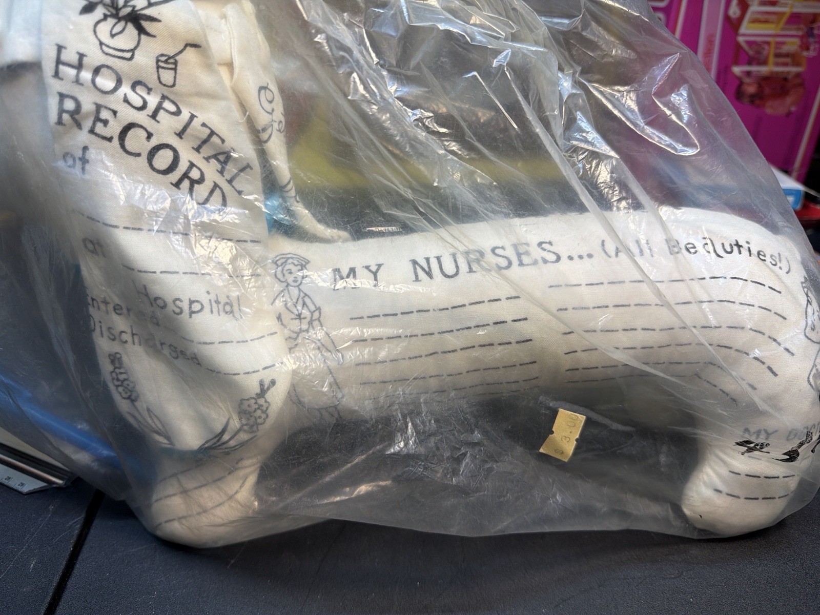 Sealed Vintage Hospital Autograph Dog Pillow 12” Get Well Gift NOS