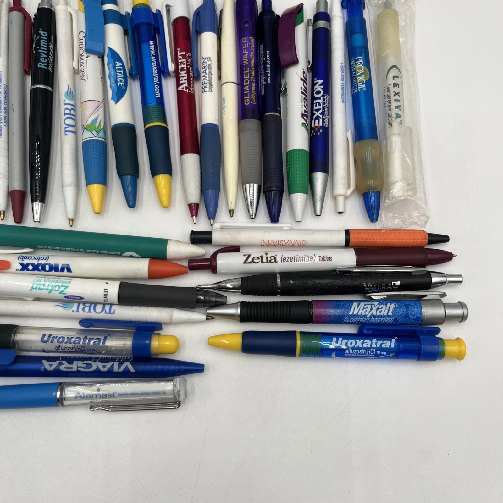 Lot of 76 Pharmaceutical Drug Rep Pens – Mixed Brands Promo Advertising Bulk