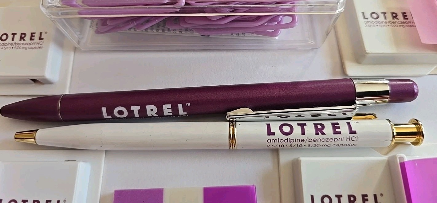LOTREL Metal Pens Sticky Note Pads Paperclips Pharmaceutical Drug Rep Promo VNTG
