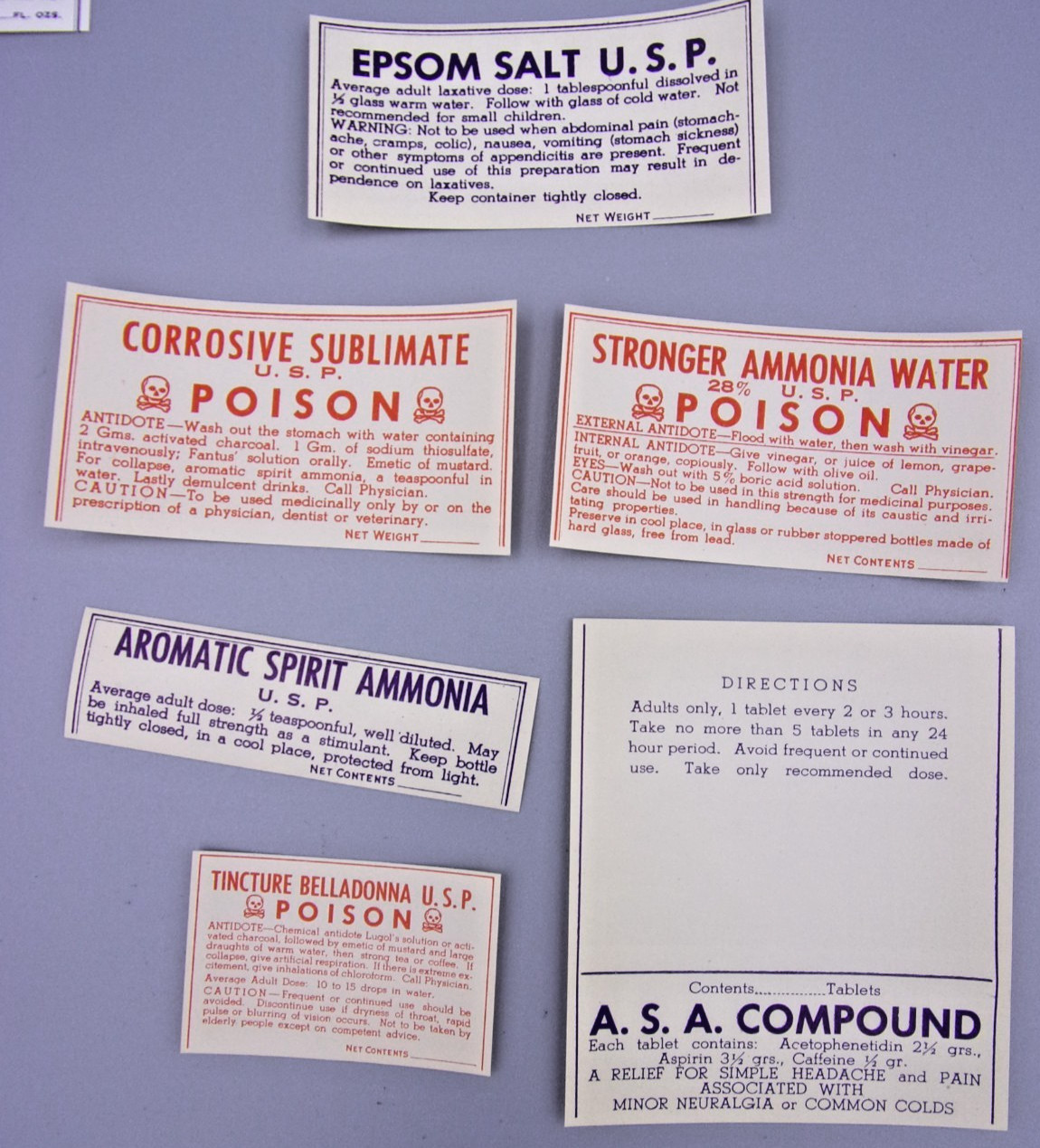59 DIFFERENT VINTAGE PHARMACY MEDICINE APOTHECARY BOTTLE LABELS POISONS ETC.