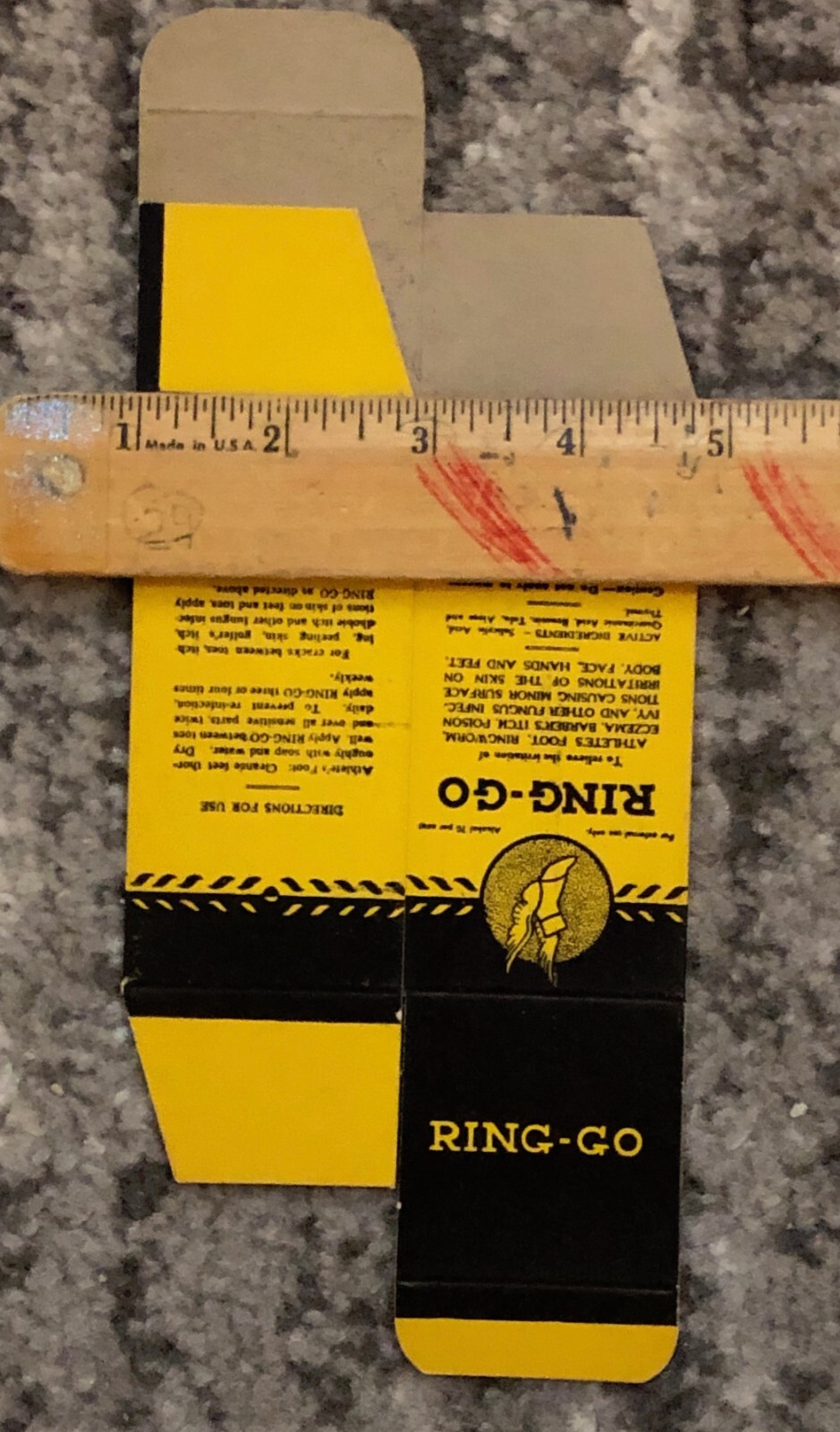 Antique Ring-Go Athlete’s Foot Cream Box 1930 Old Drugstore Ephemera Vintage