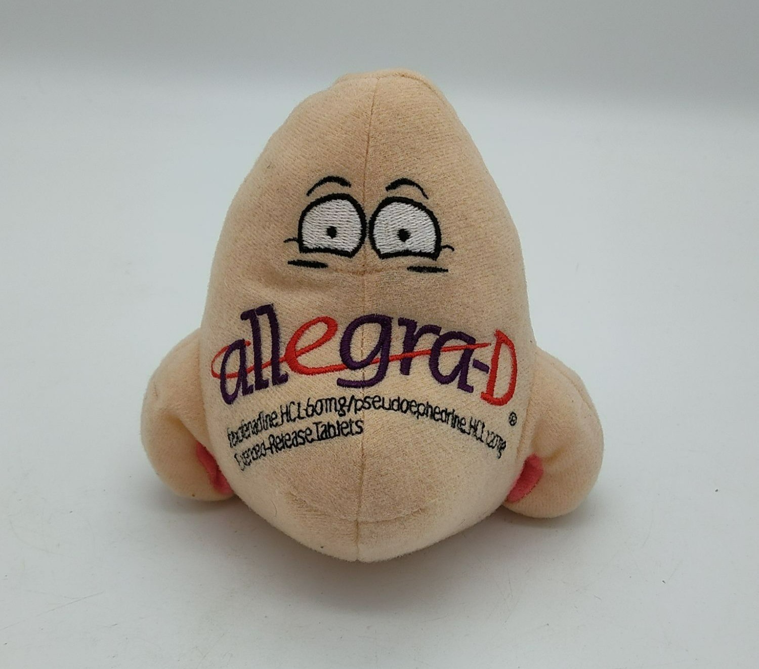 Vintage Allegra-D Plush nose Pharmaceutical Pharm Rep Promotional, NO SOUND