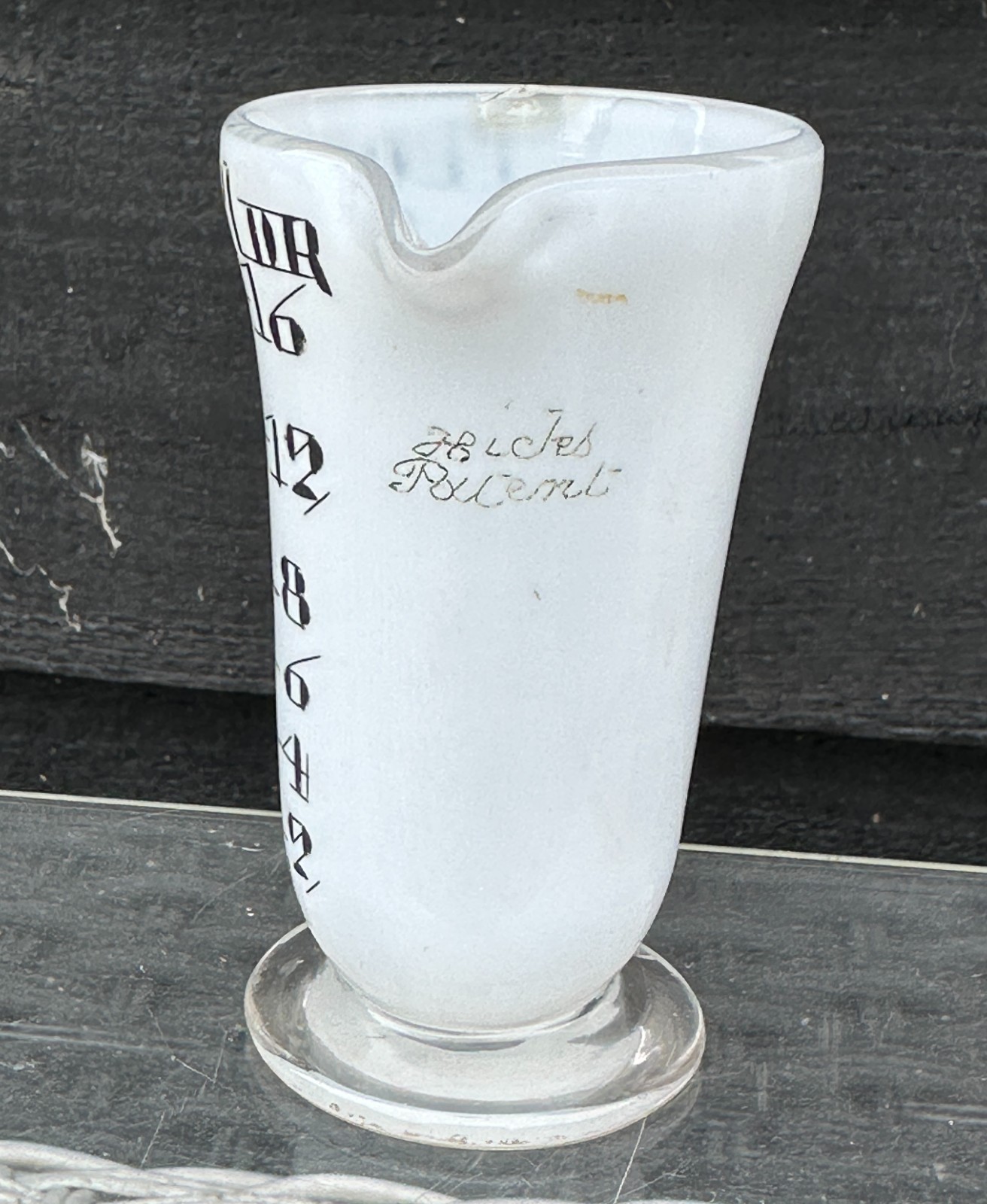 Antique Hicks Patent Pharmacist Apothecary Chemist Medicine Glass Milk Measure