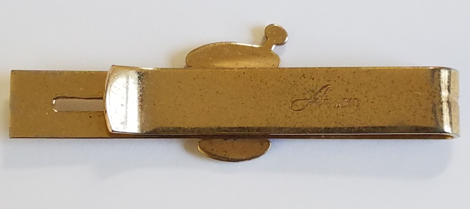 Vintage Pharmacist Mortar & Pestle 2.5″ Anson Gold-Tone Tie Clip Bar Apothecary