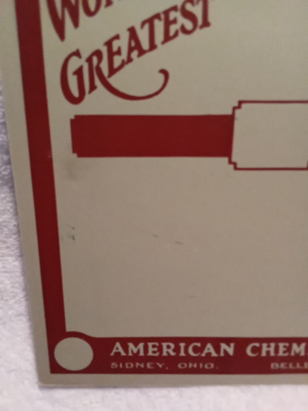Dr. Hunt’s New Corn Cure American Chemical Co. Vtg Poster Sidney Shelby Co. Ohio