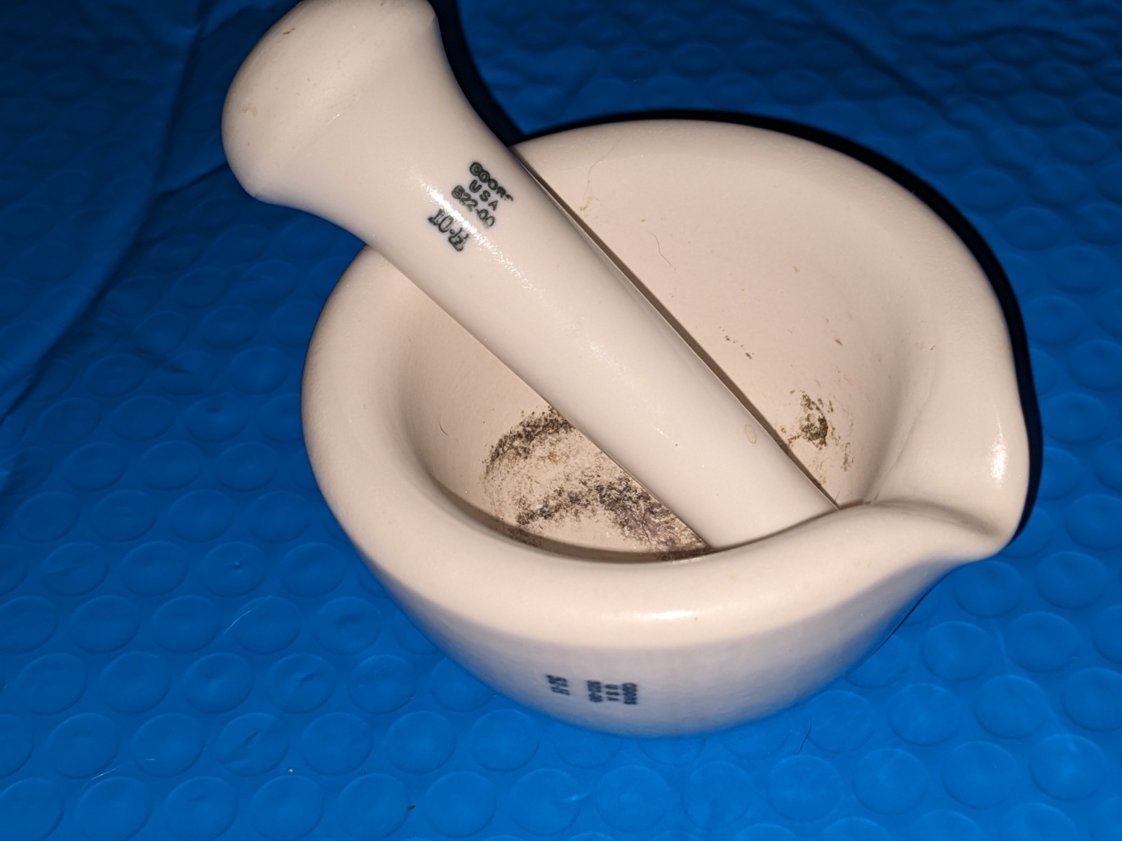 Vtg Porcelain Mortar & Pestle Coors USA 522-00 Matched Set Apothecary