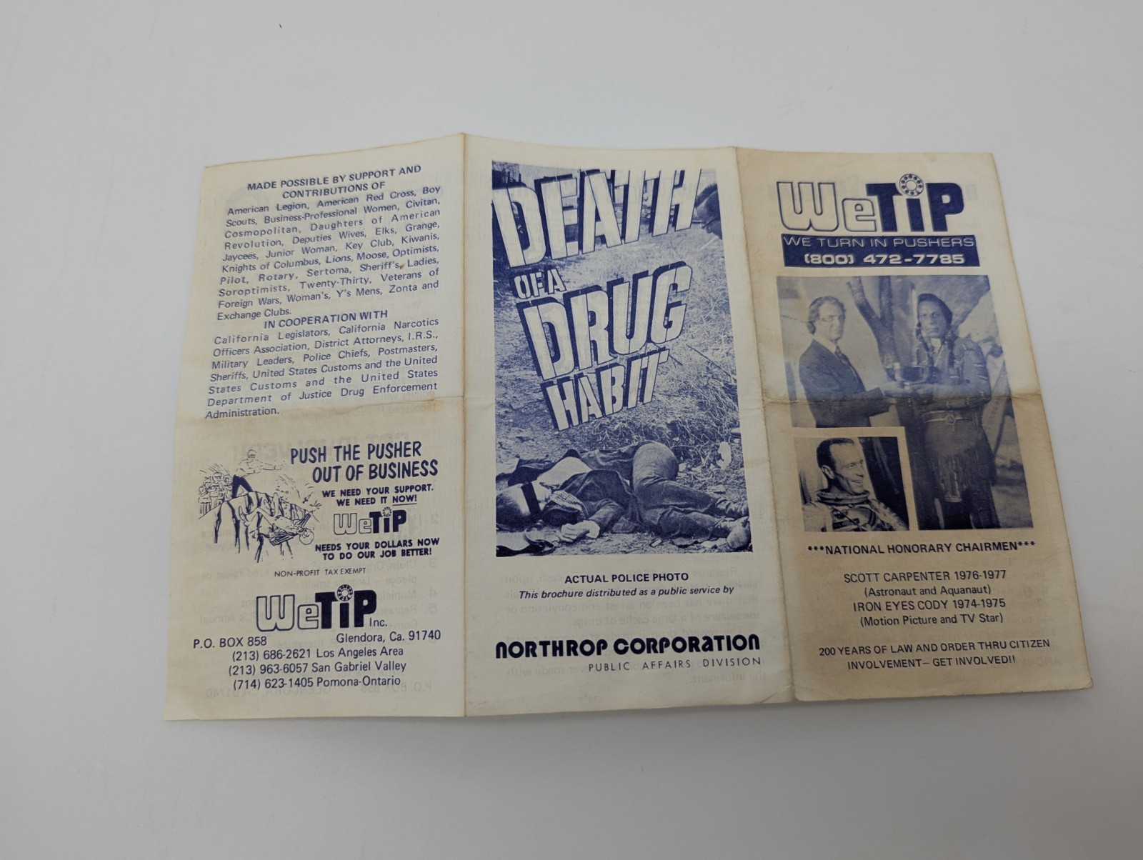1970’s We Tip Iron Eyes Cody & Parents Guide to Marijuana