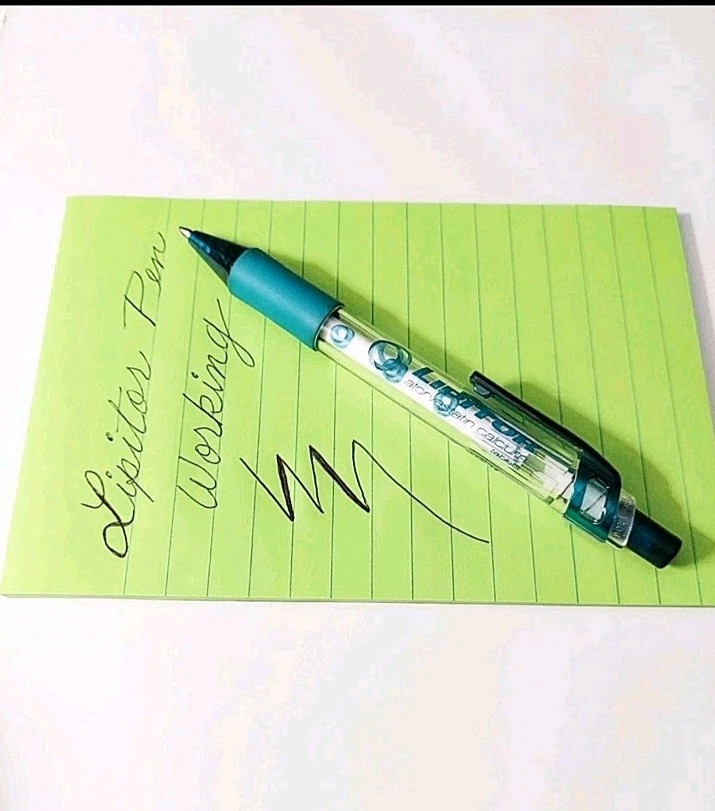 Vintage Pfizer Lipitor Translucent Teal Click Ballpoint Pen Drug Rep Pharmacy