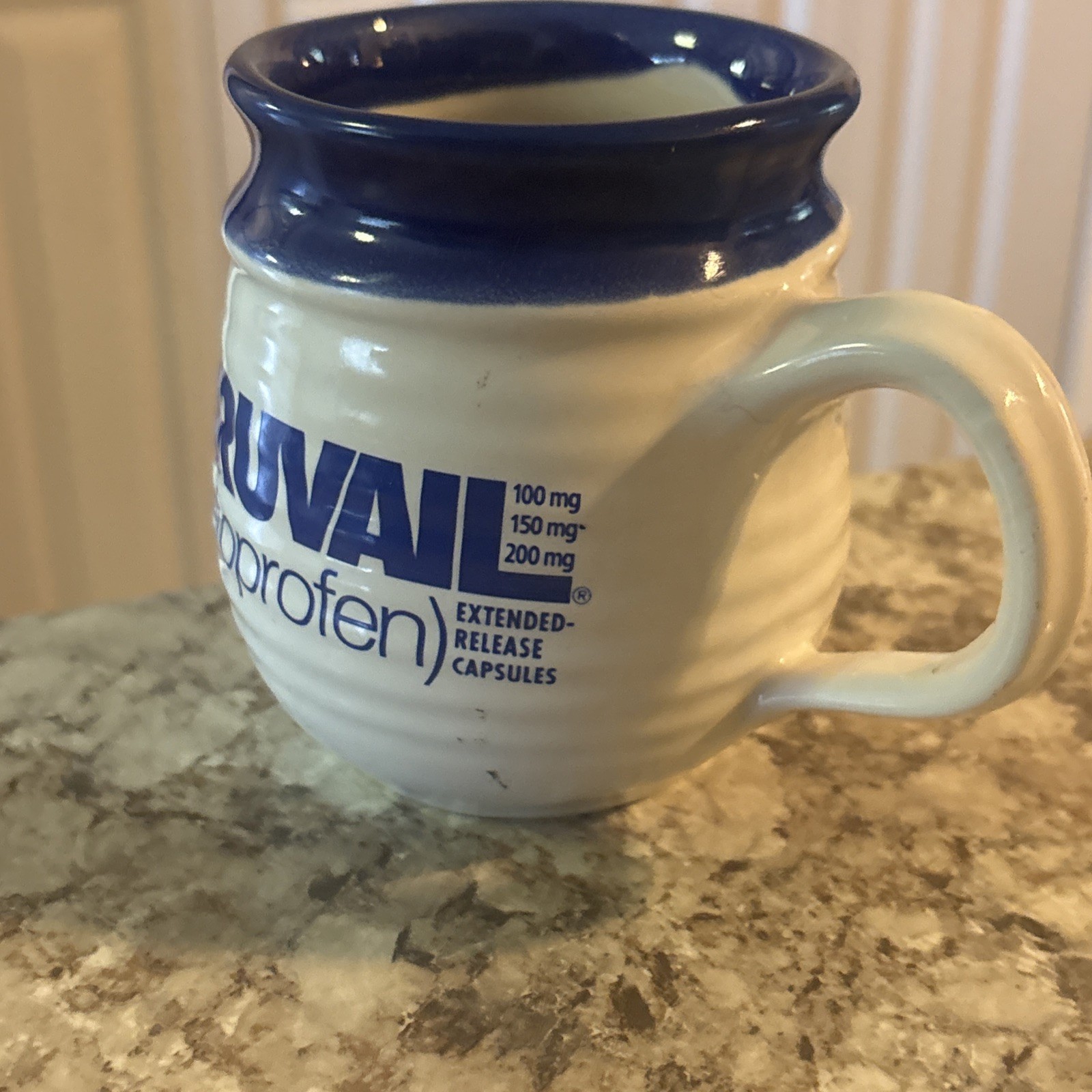 Vintage Oruvail Ketoprofen Coffee Mug Cup USA Pottery Drug Rep Pharmaceutical