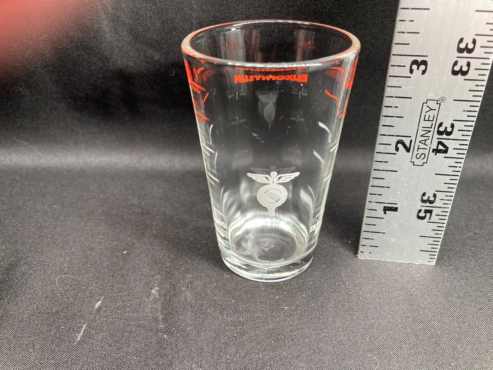 Vintage Elixophyllin Dose Measuring Glass Advertising Medicine Hazel Atlas