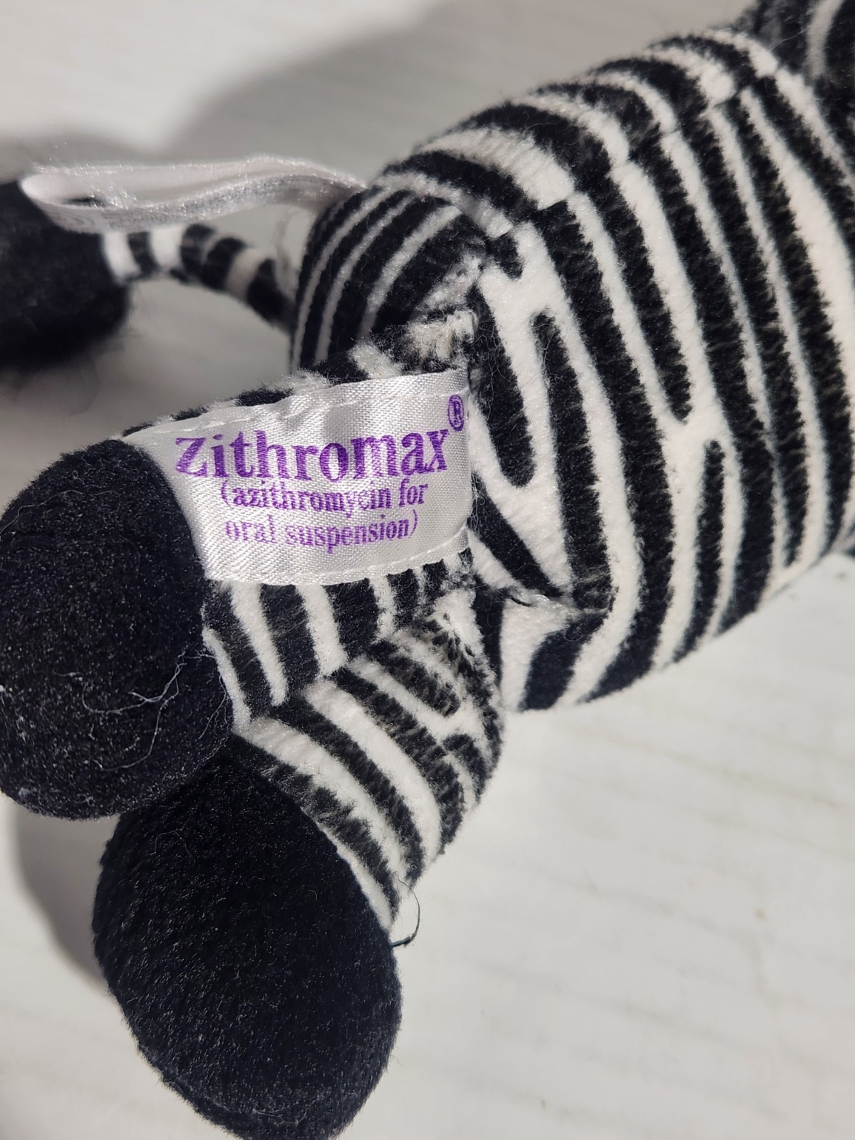 Zithro Zebra Plush Toy Drug Rep Pharmaceutical Promo Medical Advertising 1999