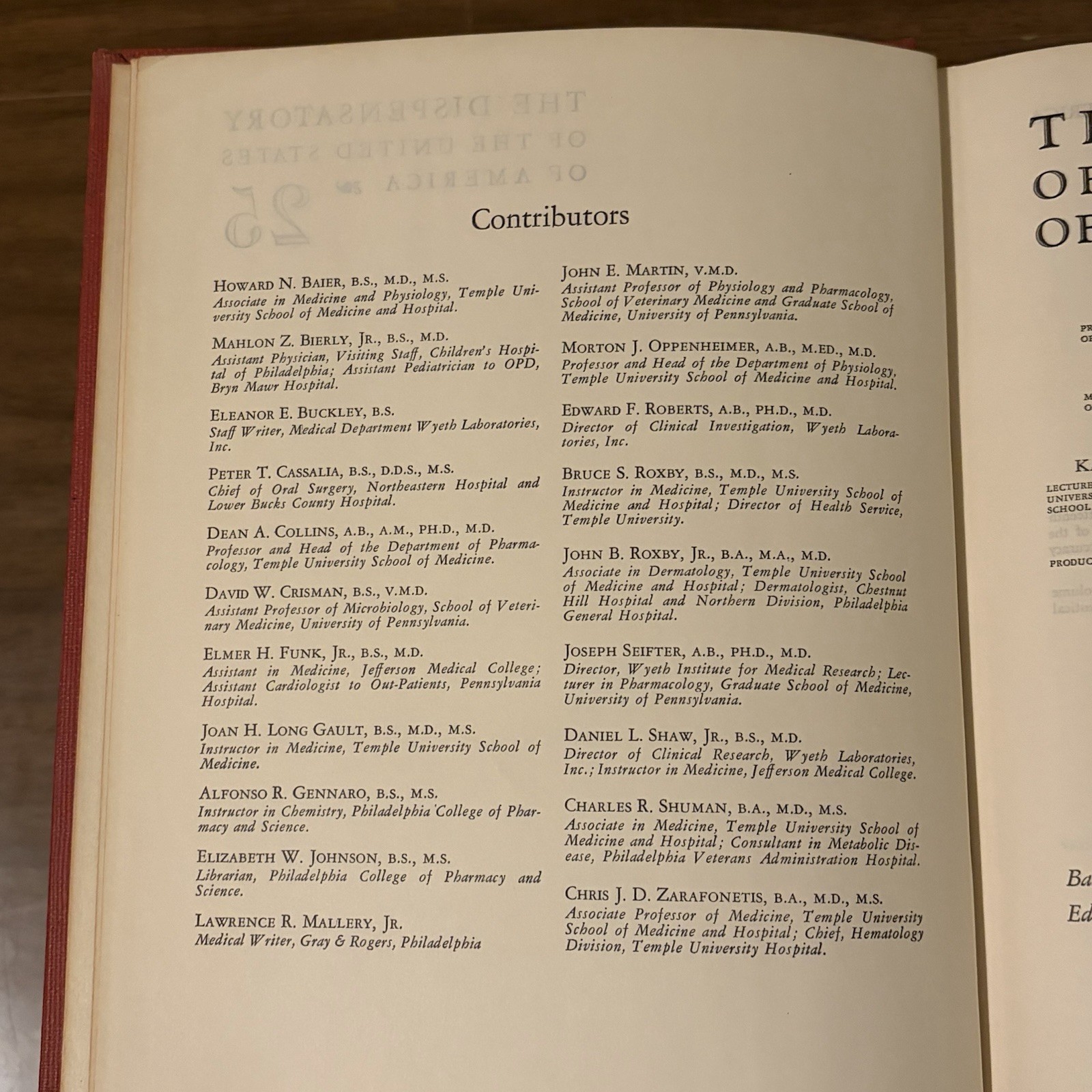 The Dispensatory of the United States of America 25th Ed 1955 Medical Book