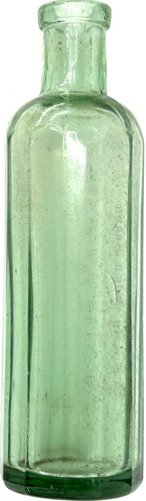 🔥TUTTLE’S ELIXIR🔥 EMPTY Medicine *12-sided* Boston Pharmacy Aqua Glass Bottle