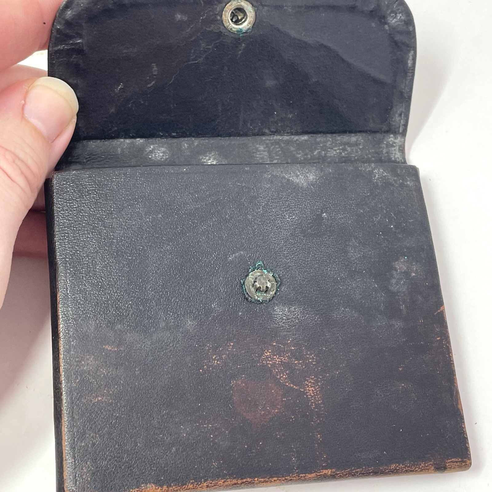 EMPTY Antique Leather Physician’s Folding Wallet Case – Vintage Medical Field