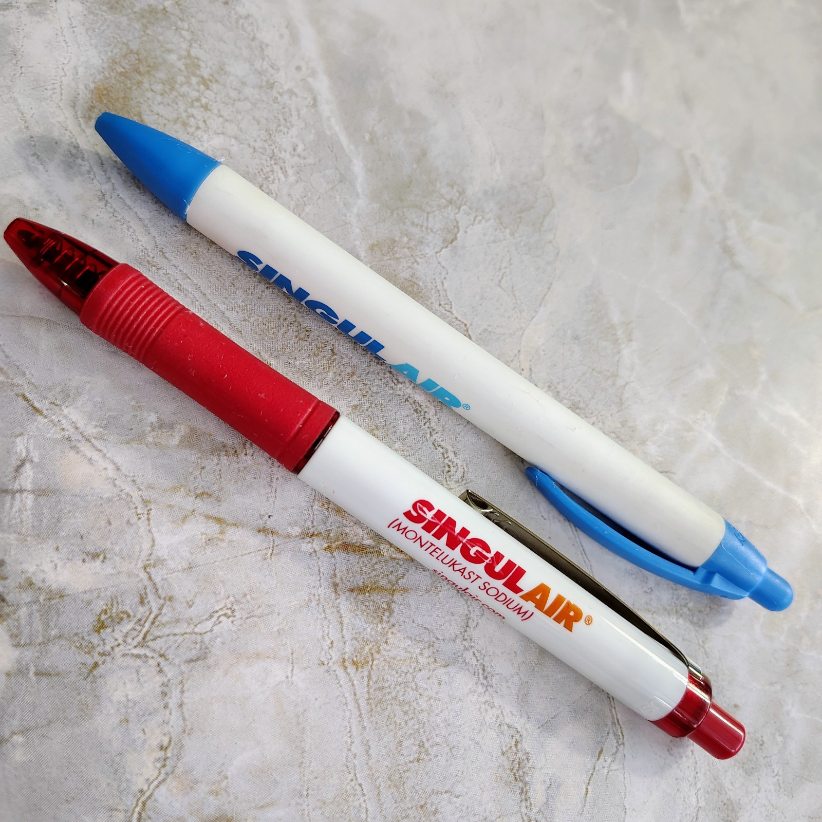 2 Singulair Pharmaceutical Drug Rep Advertising Promo Pens Bic Papermate Lot