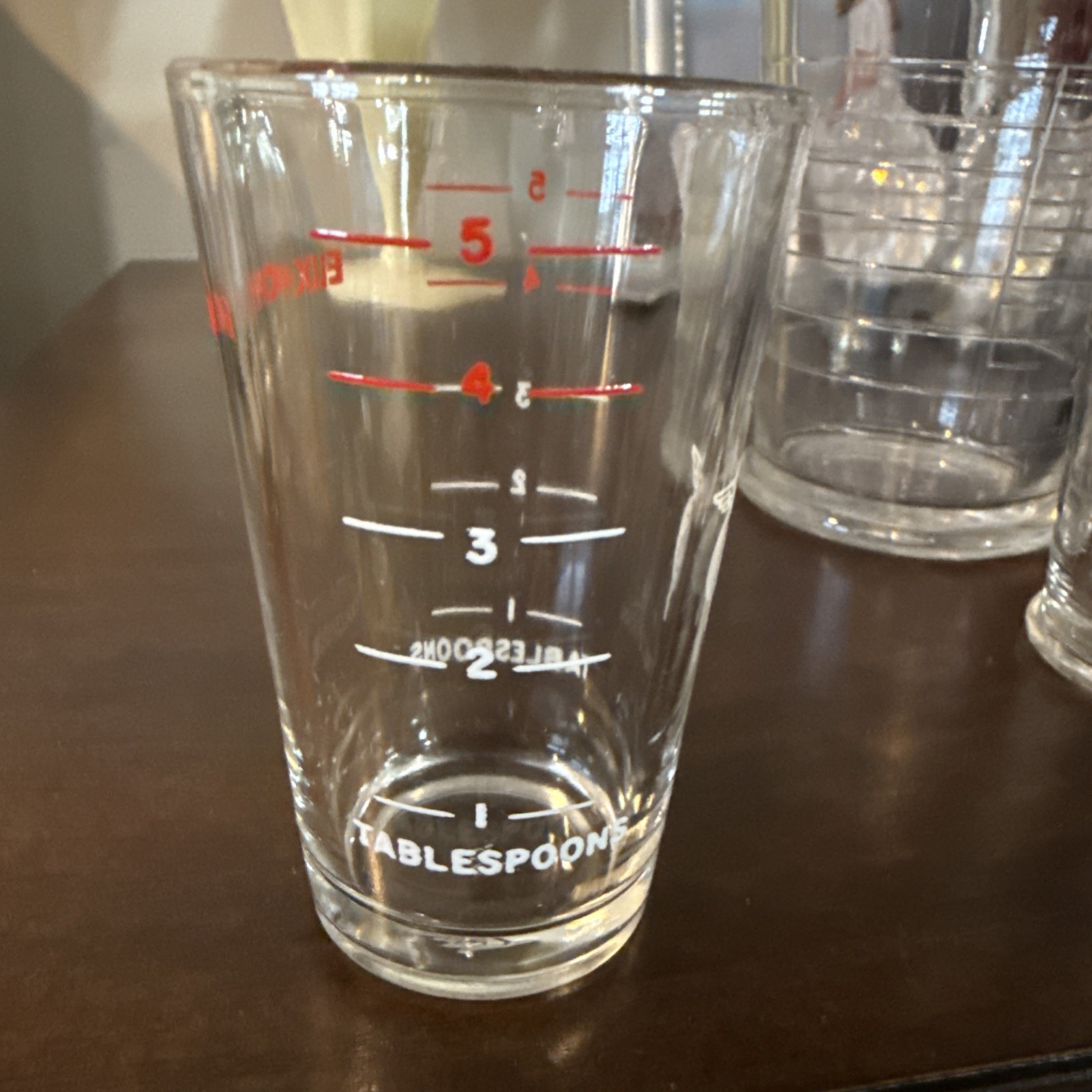 Elixophyllin VTG Medical Dosage Glass Measuring Cup 5 TBSP Tablespoon Look