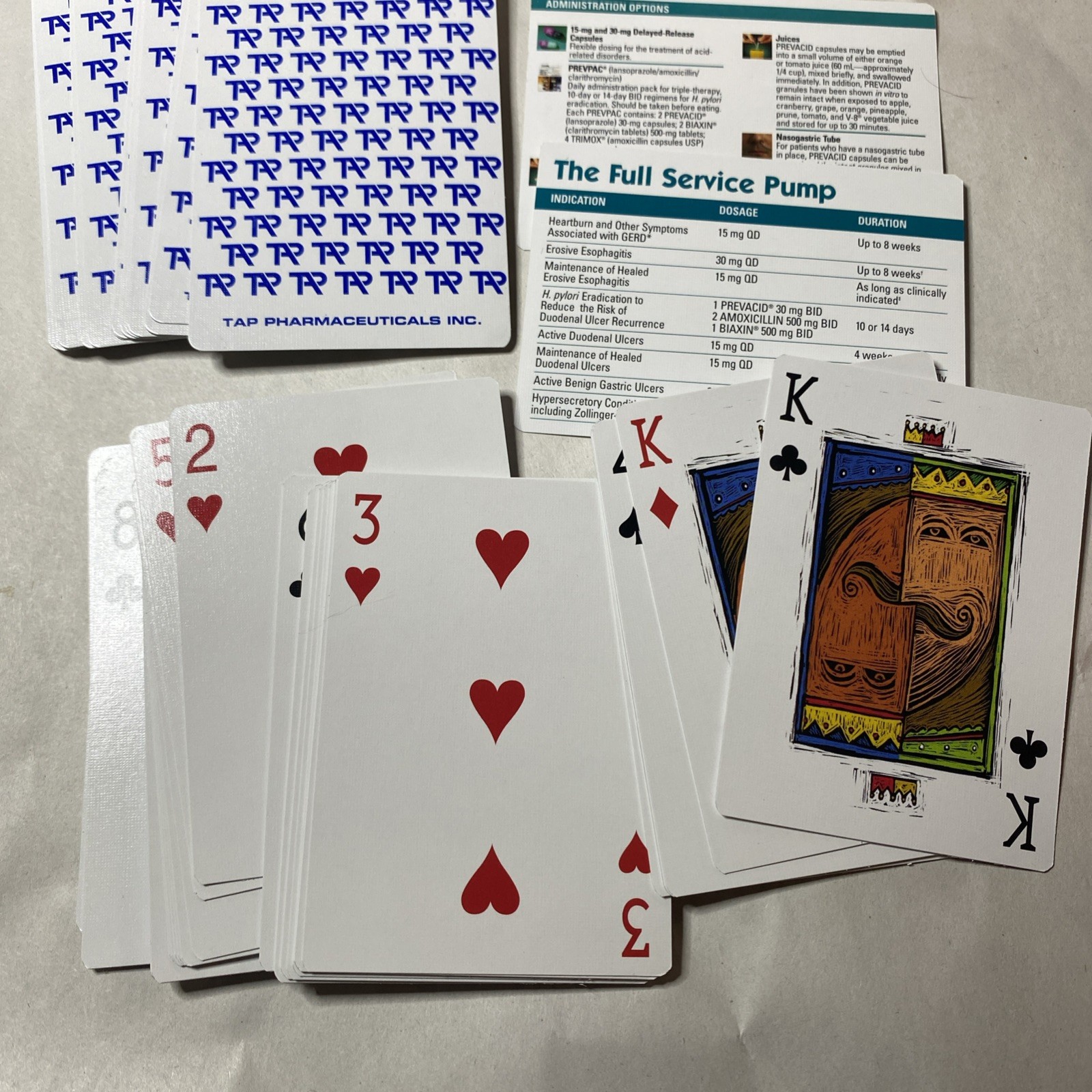 Prevacid Tap Pharmaceutical Playing Cards RARE Open Box Lansoprazole Collectible
