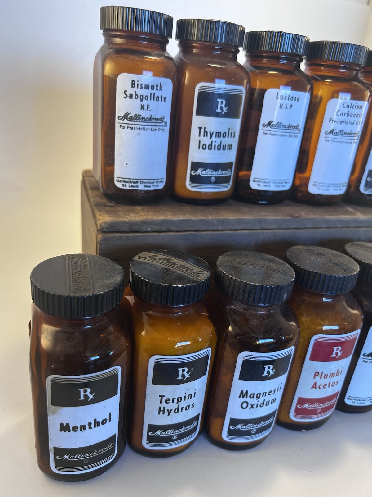 Vintage Apothecary Alchemy Glass Bottles Lot of 14 Pharmacy Chemist Lab Decor