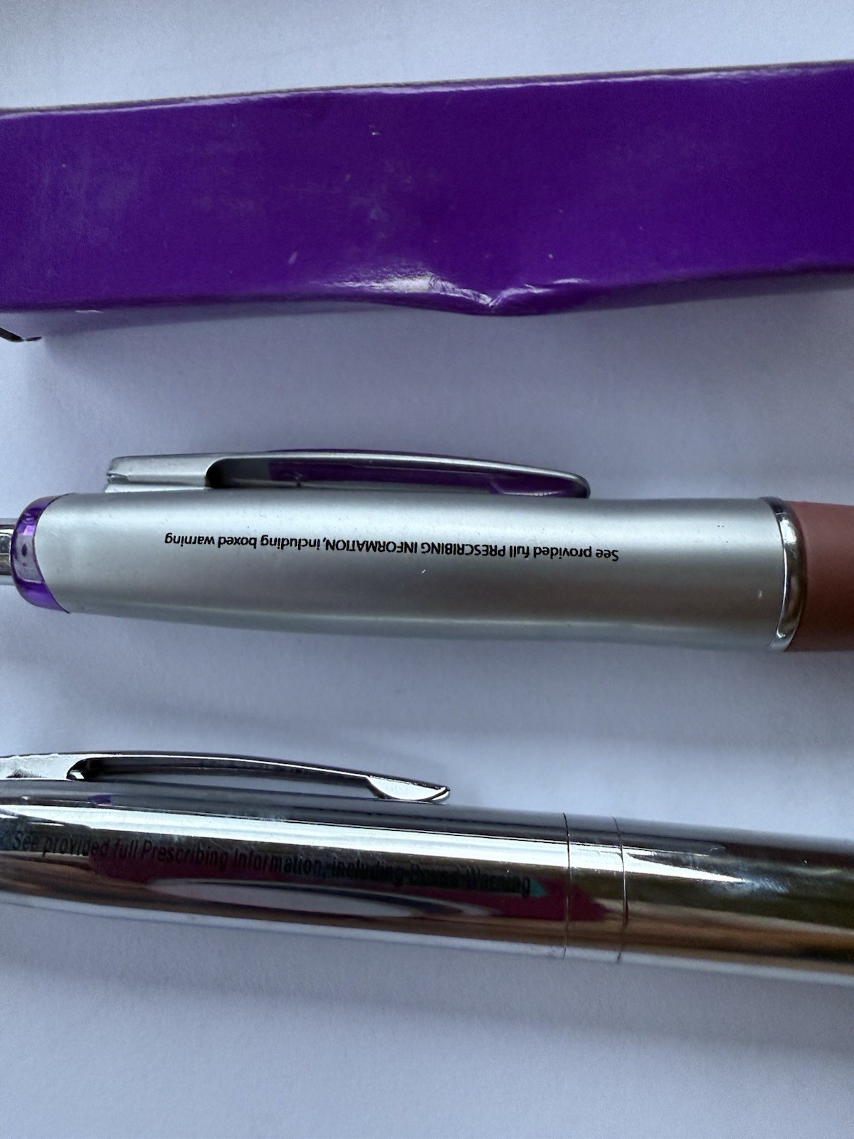 Lot of 2 Zyprexa Metal PENS Drug Rep Pharmaceutical Promo Advertising