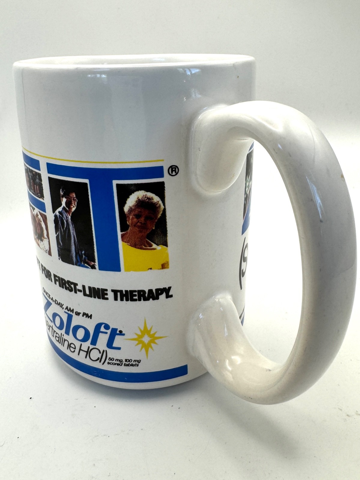 Zoloft First-Line Therapy Coffee Mug Pharmaceutical Promo Rep Advertising Pfizer