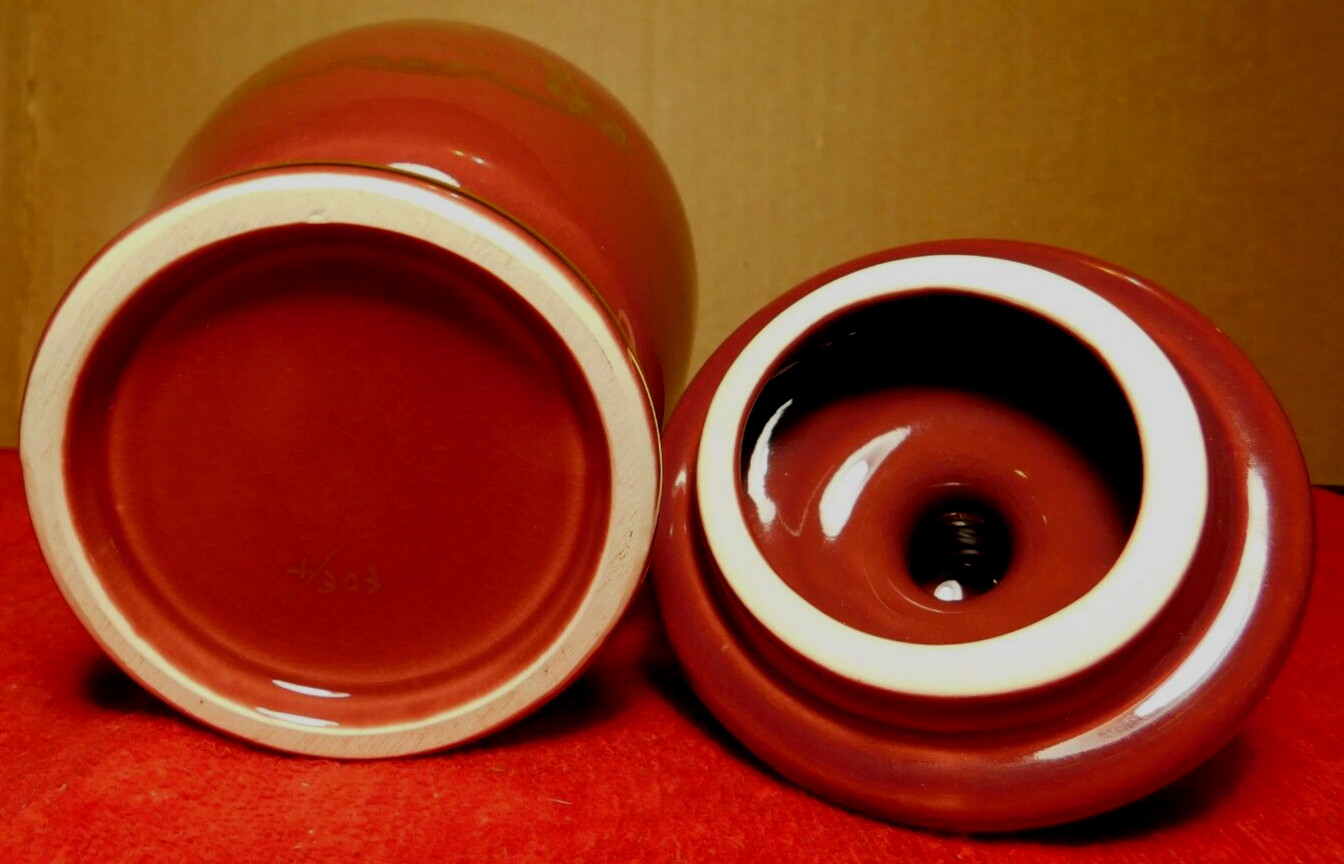 Jar~Apothecary Jar Eli Lilly “Lactucarium” Pharmaceutical 4/303 Maroon Empty