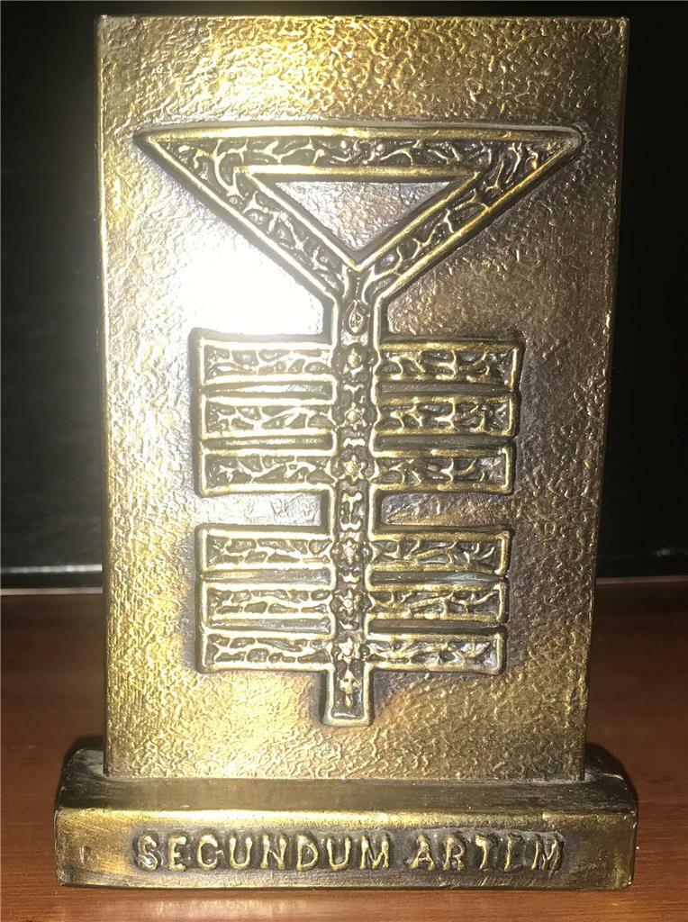 Tinactin Secundum Artem Ancient Alchemy Symbol Bronze Paperweight