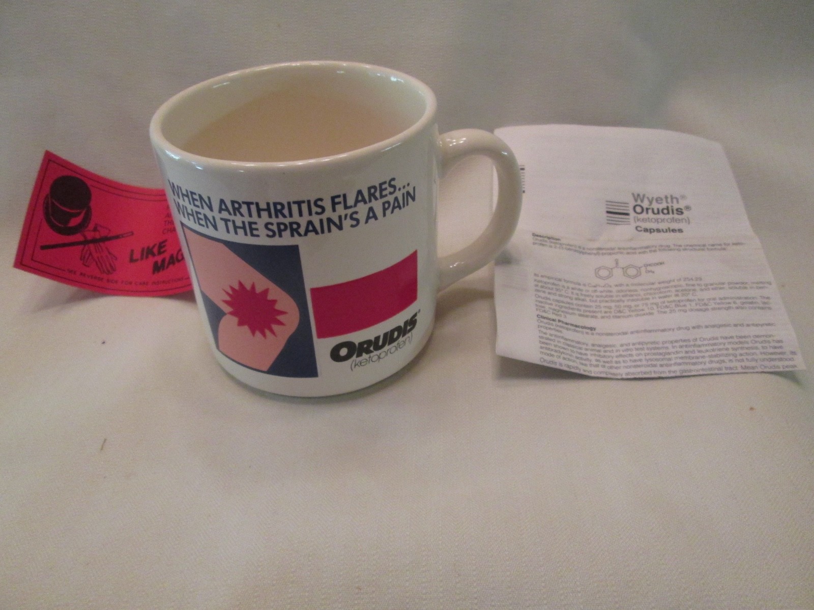 1980s Orudis Arthritis Pain Medical Coffee Mug Cup Magic Changes Design