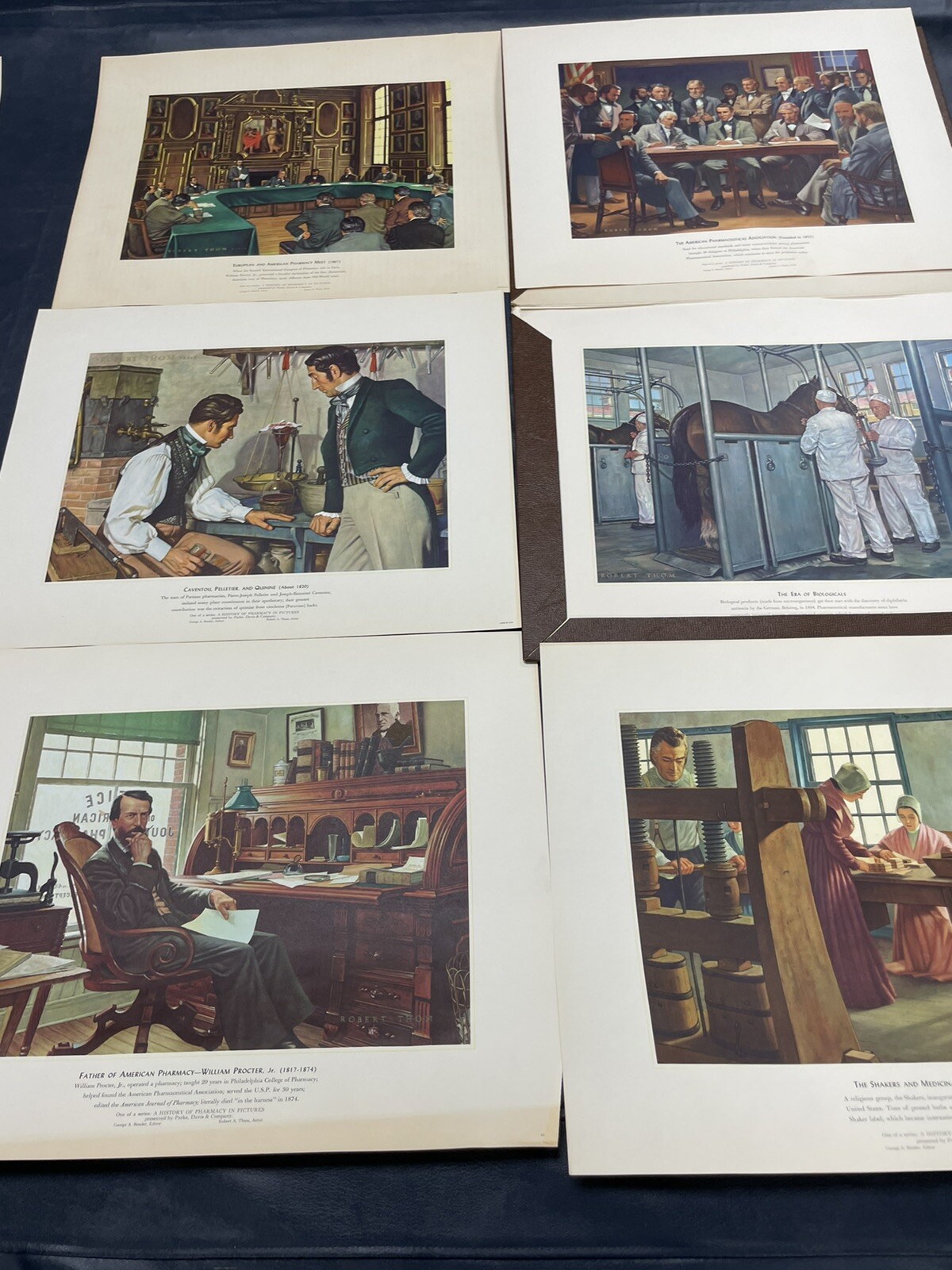 History Of Pharmacy In Pictures Orig Parke Davis Company Art Prints 1950’S Vtg