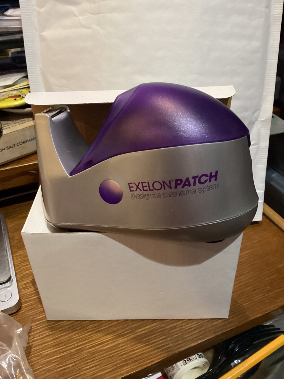 ONE EXELON PATCH DRUG REP PROMO HEAVY WEIGHTED TAPE DISPENSER