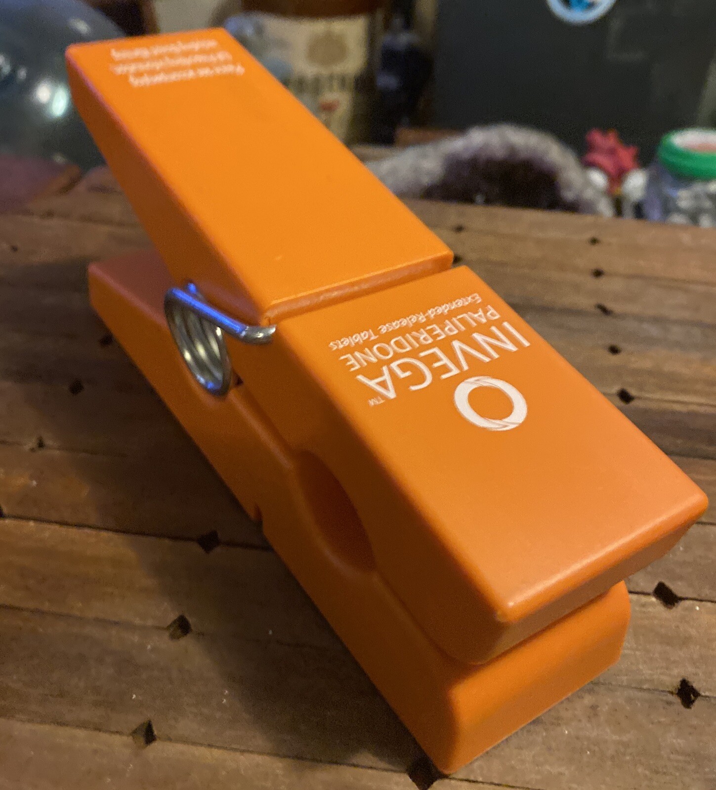Medical Advertisement Promotional Invega Paliperidone XL Orange Clothespin Desk