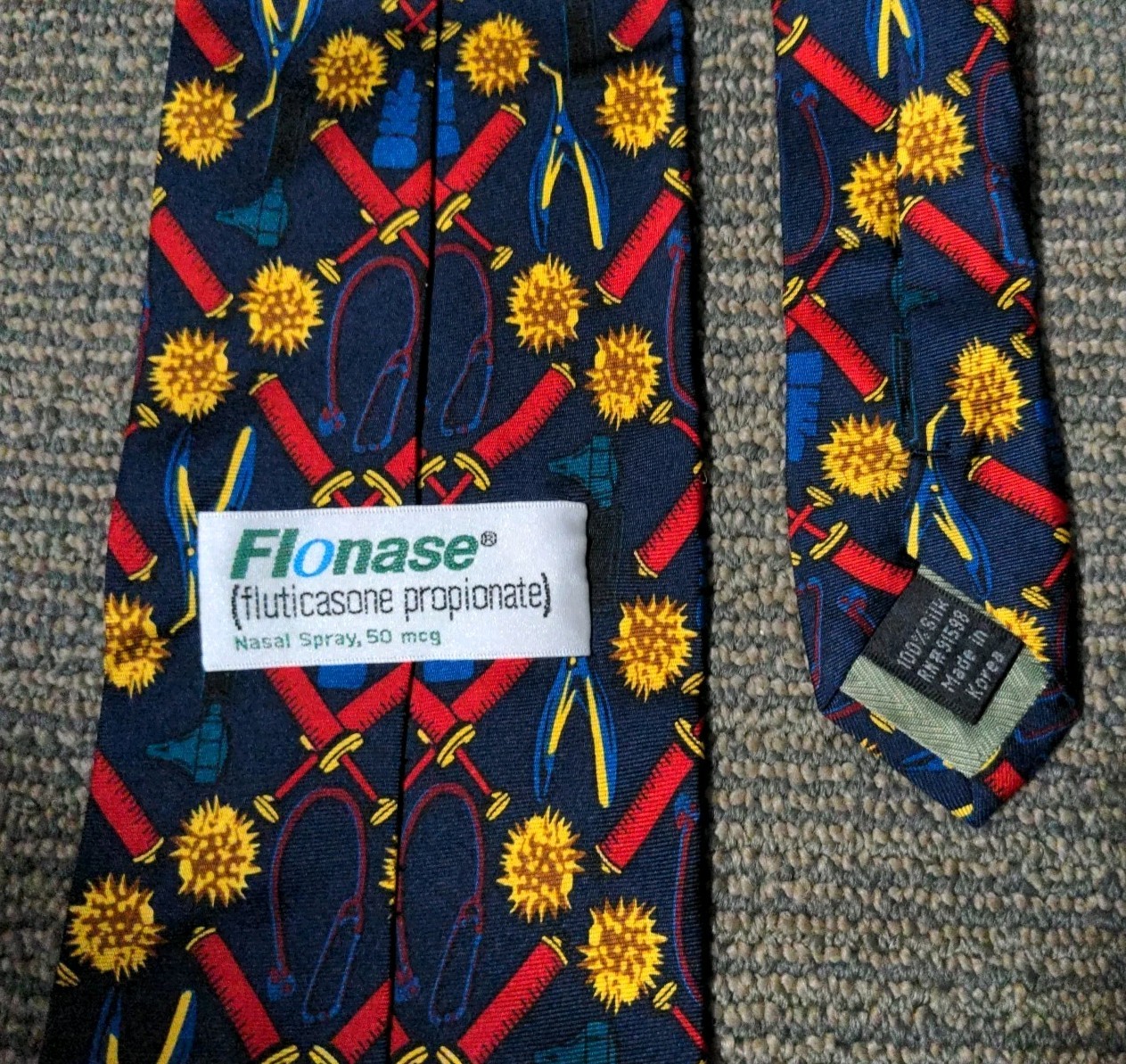 FLONASE Pharmaceutical Drug Rep Tie Silk Pharmacist Allergist Doctor Allergen